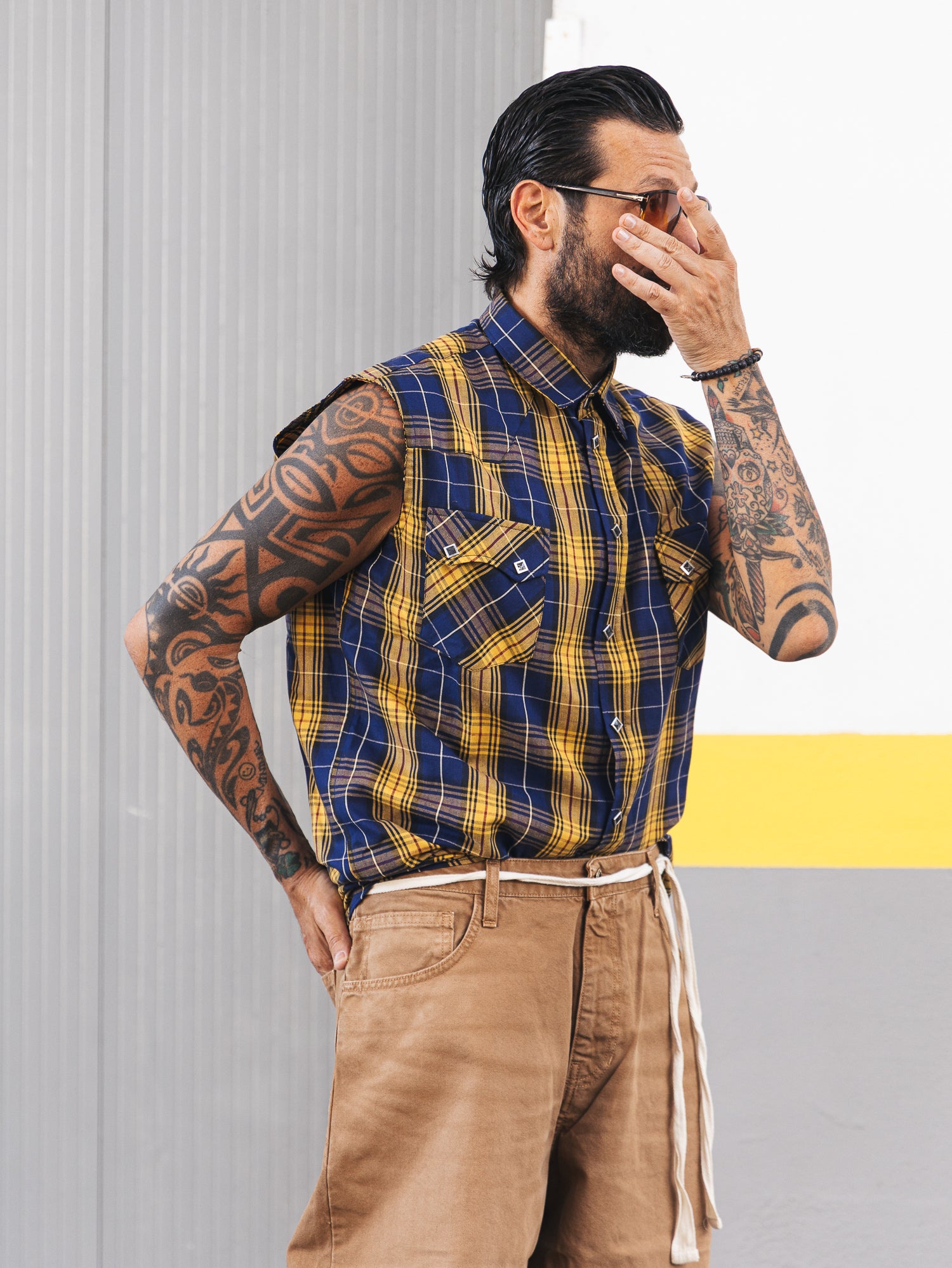 Camicia Smanicata country Yellow