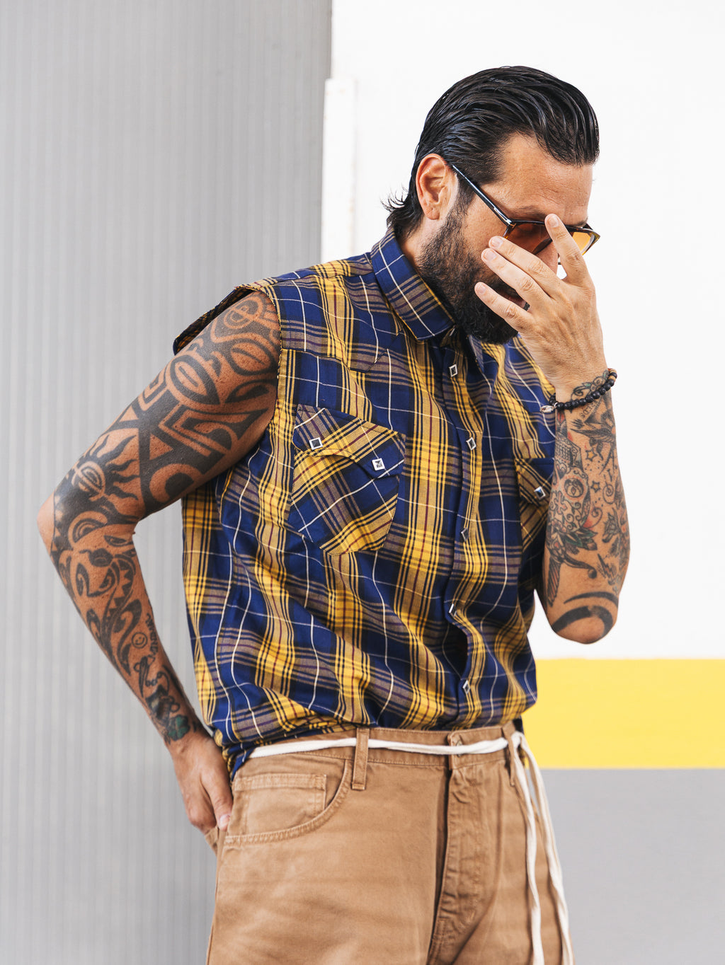 Camicia Smanicata country Yellow