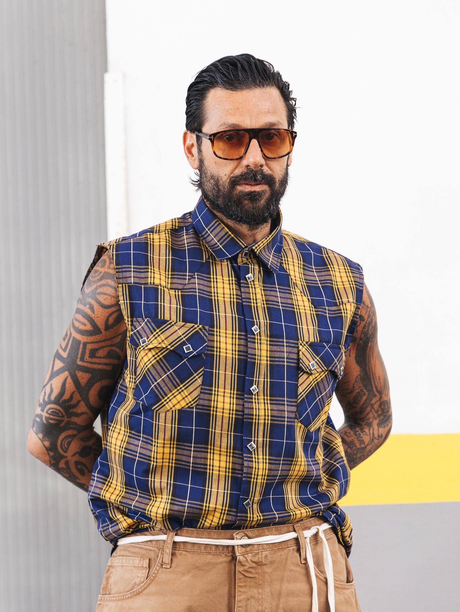 Camicia Smanicata country Yellow
