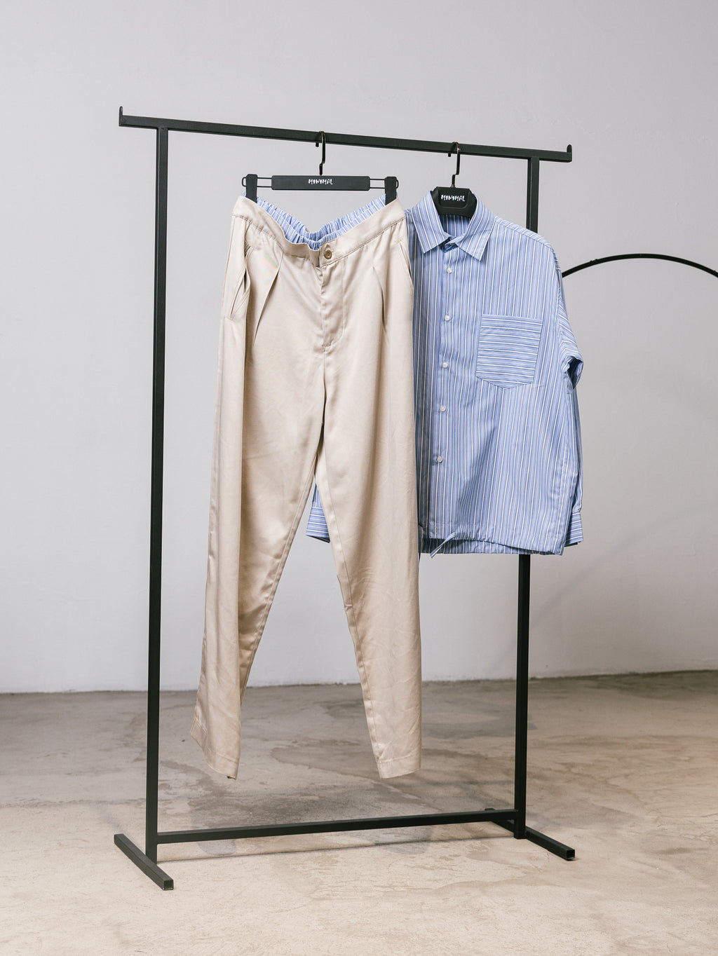Camicia rigata con laccio regolabile Light Blue