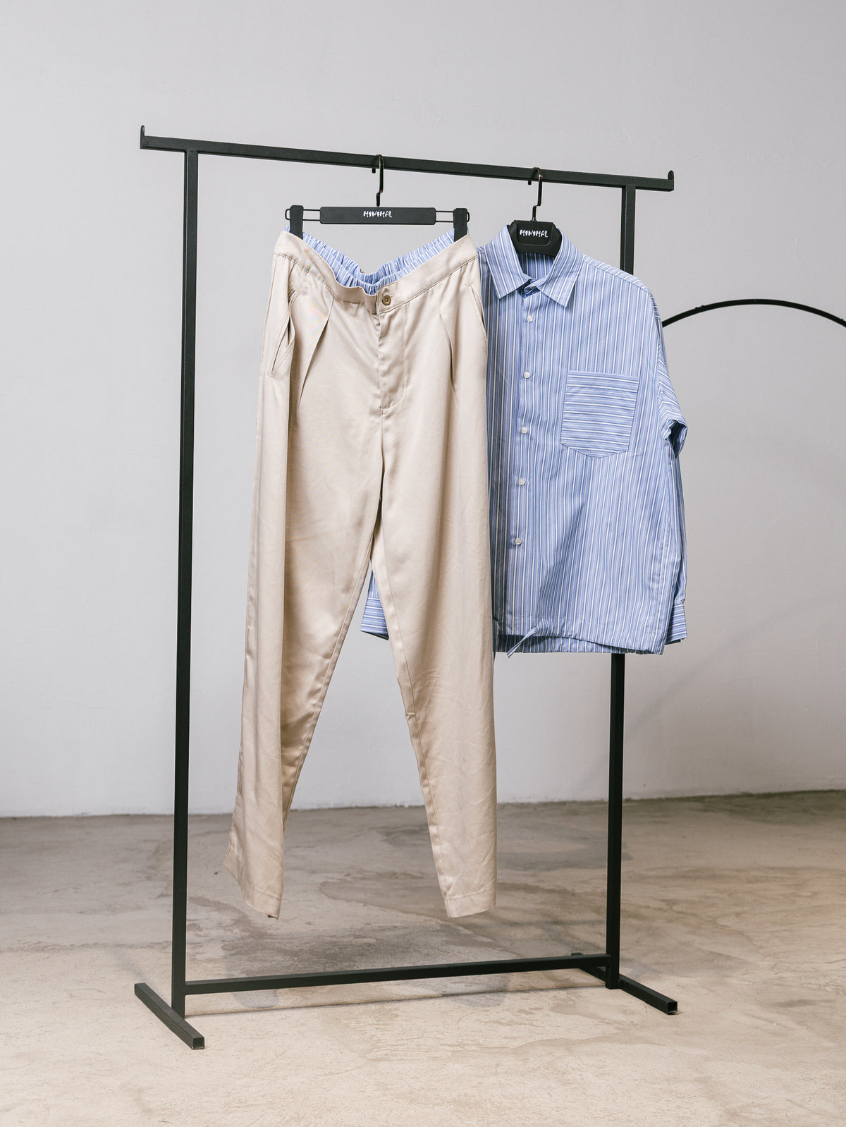 Camicia rigata con laccio regolabile Light Blue