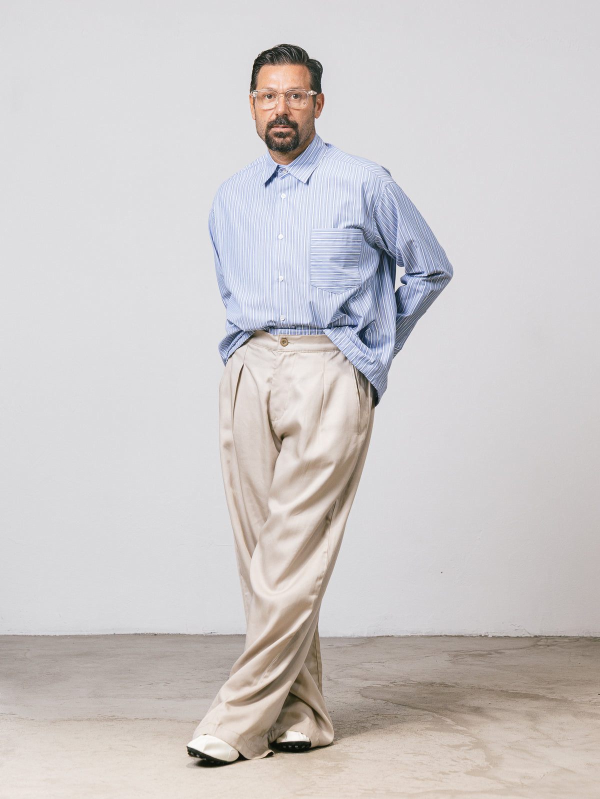 Pantalone c/inserto boxer Beige