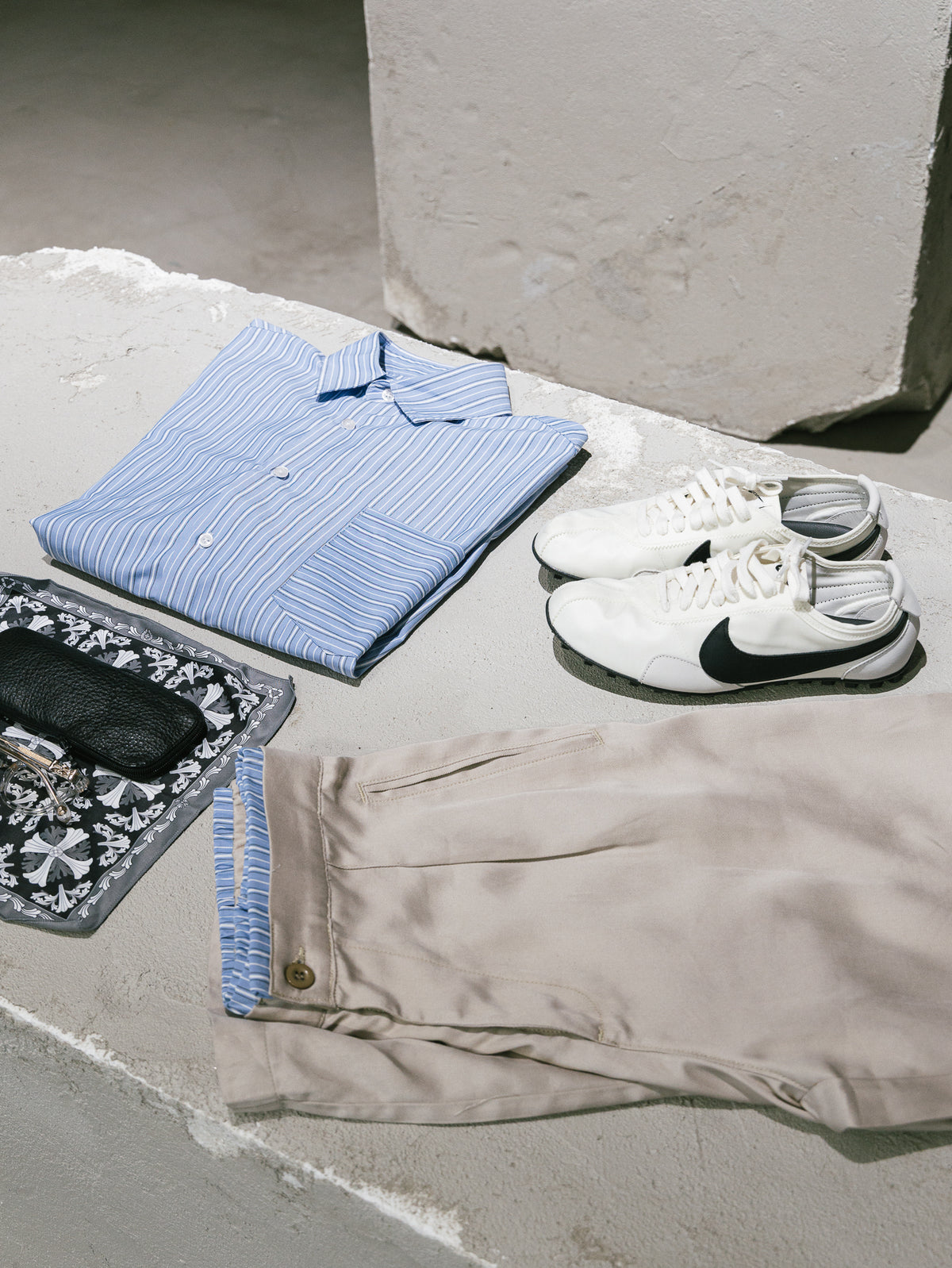 Camicia rigata con laccio regolabile Light Blue