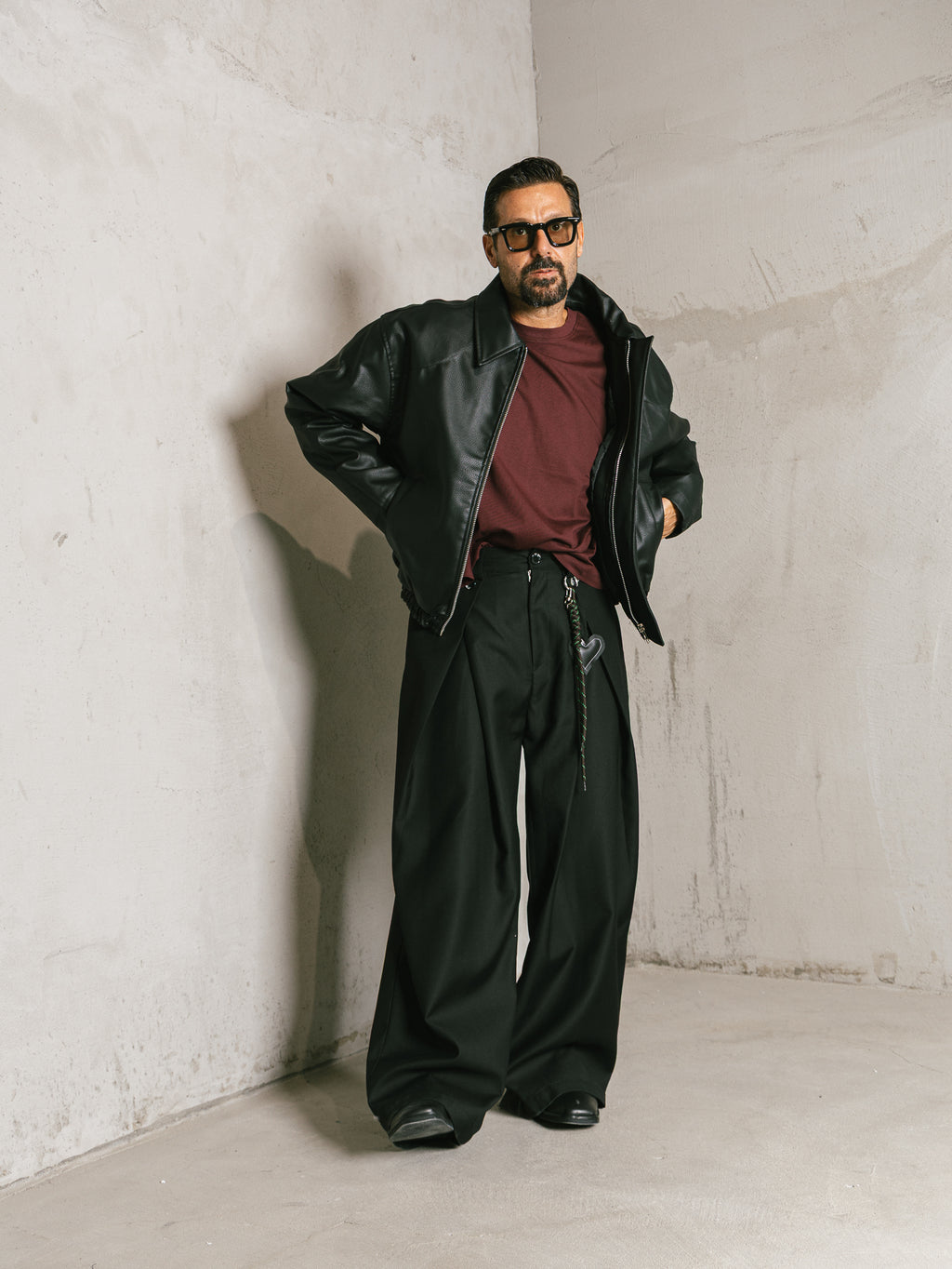 Bomber ecopelle martellata Black