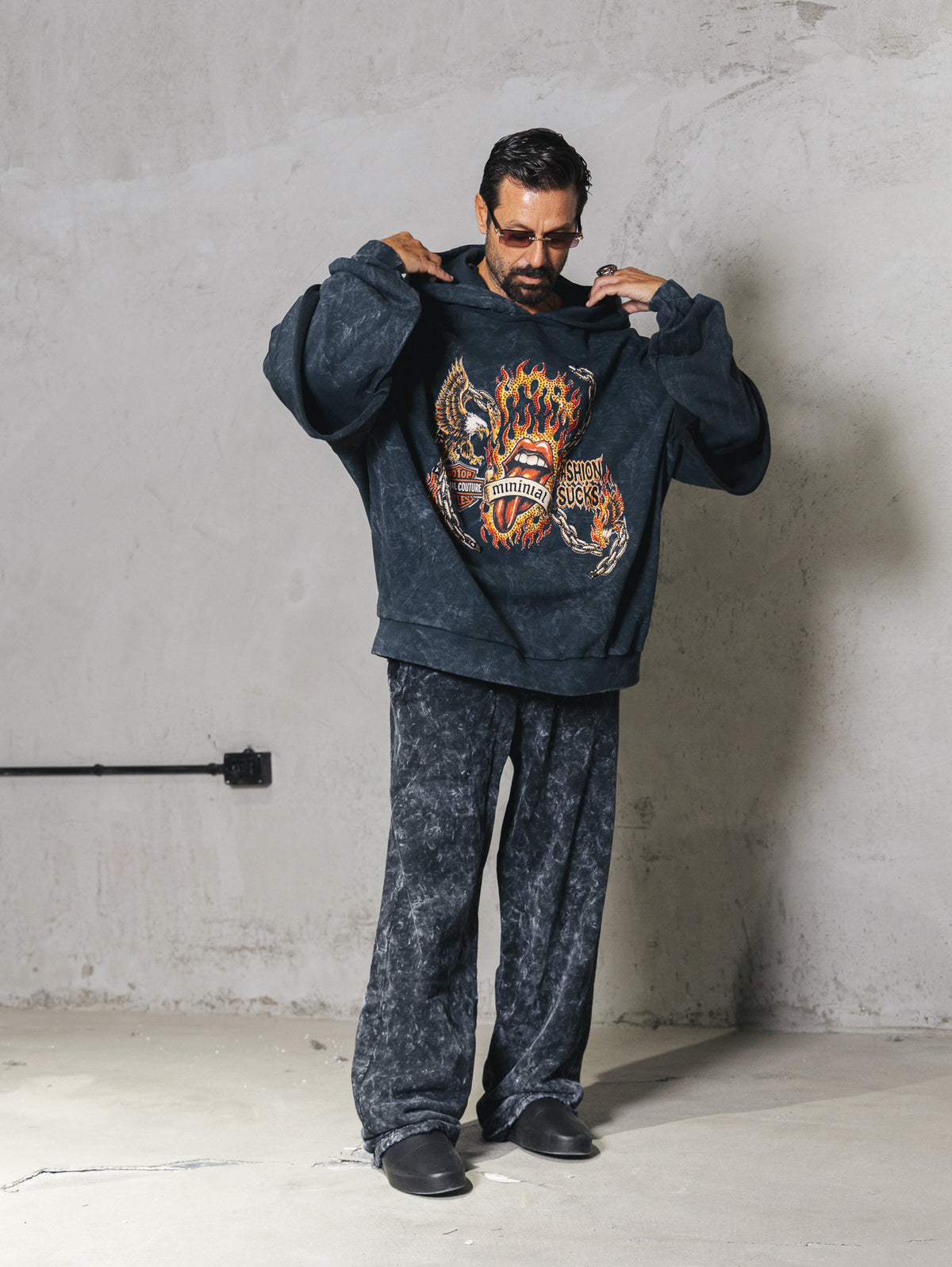 Pantalone washed Black