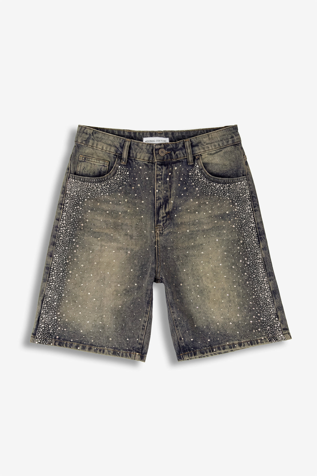 Bermuda in denim full crystal Blue