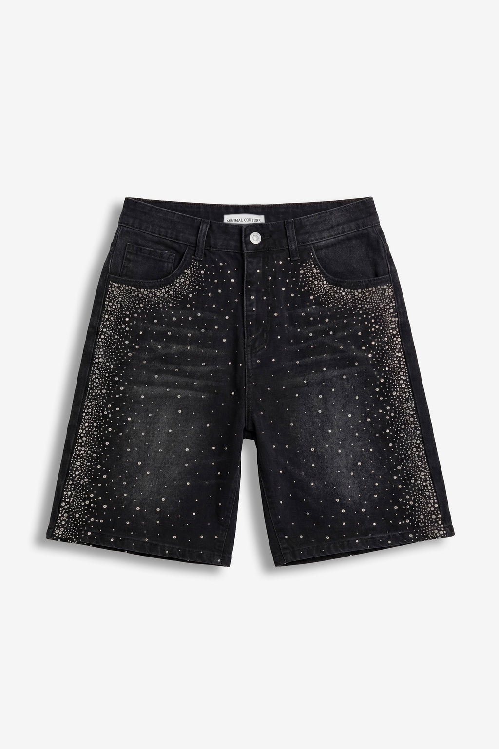 Bermuda in denim full crystal Black