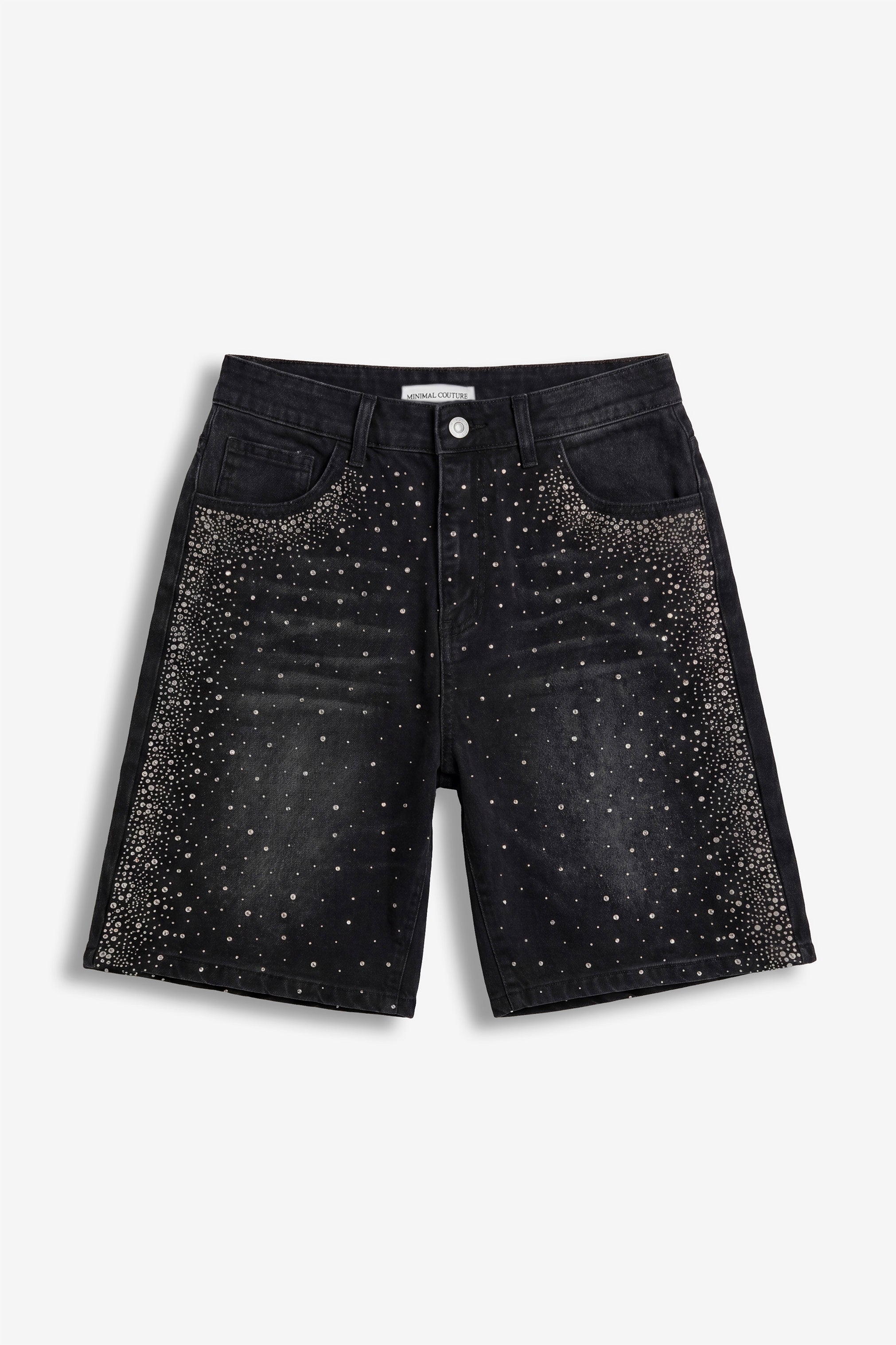 Bermuda in denim full crystal Black