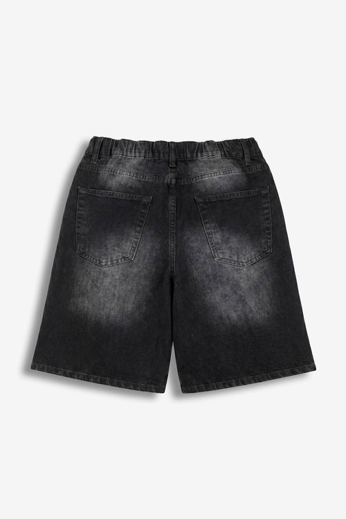 Bermuda in denim full crystal Black