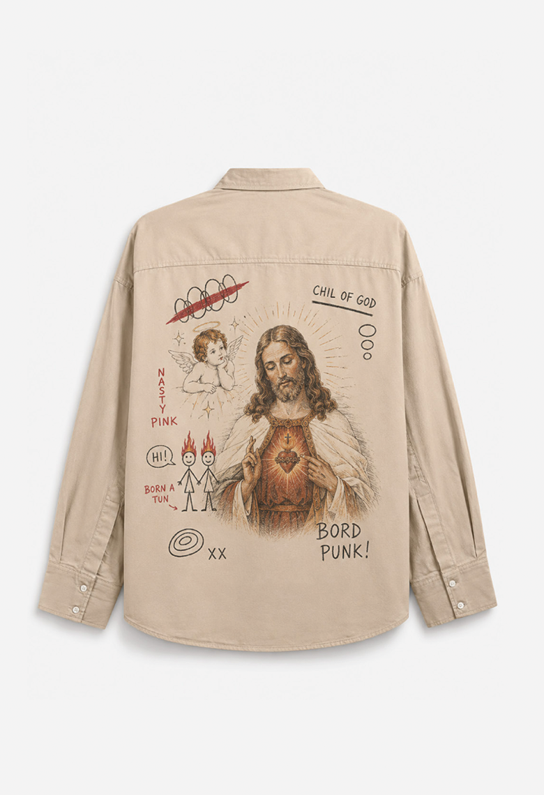 Essential Pocket Shirt “Holy Punk” Beige