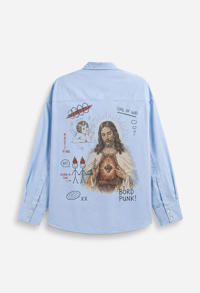 Essential Pocket Shirt “Holy Punk” Light blue