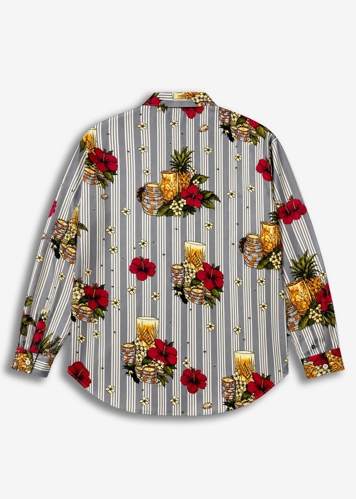 Camicia Fantasia Fiori Grey