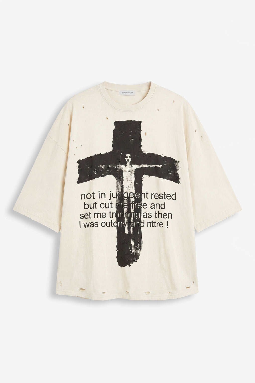 T-Shirt Oversize Graphic Cross – Off White