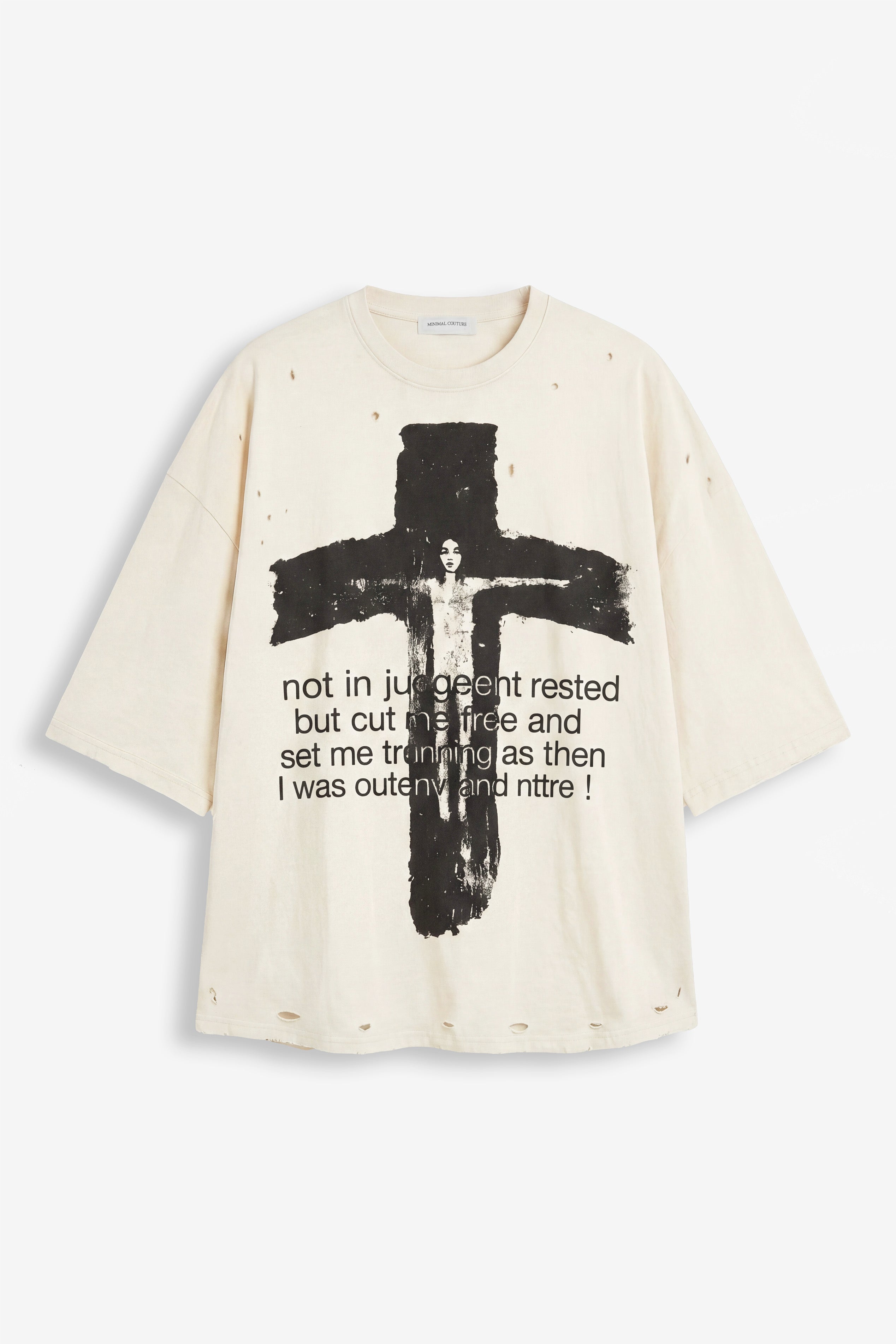 T-Shirt Oversize Graphic Cross – Off White