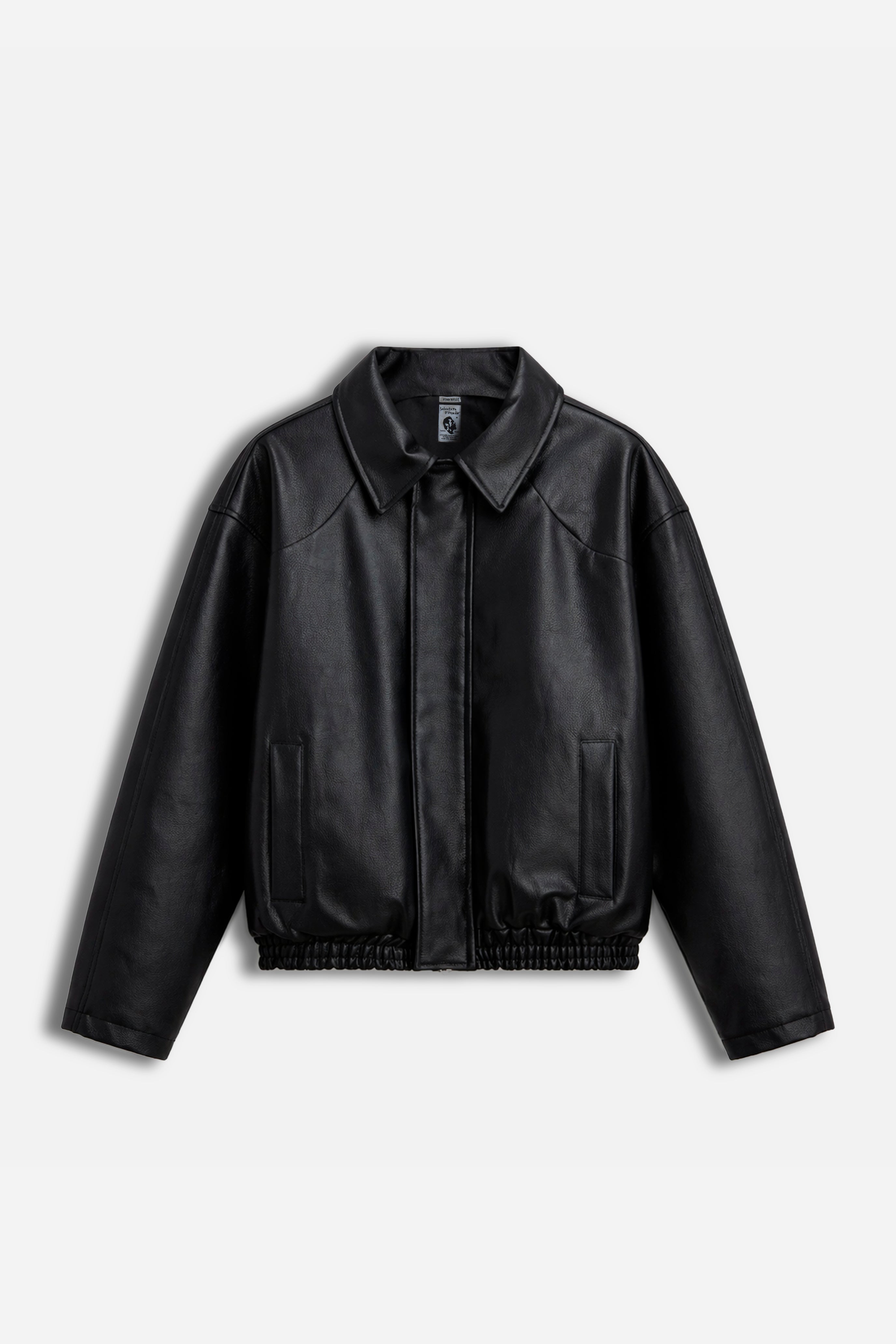 Bomber ecopelle martellata Black