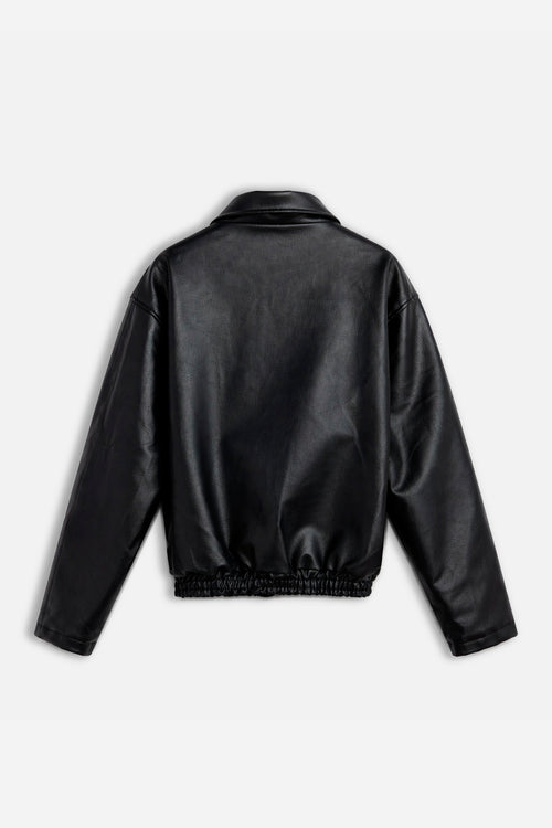 Bomber ecopelle martellata Black