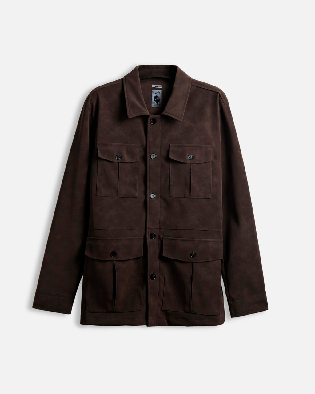 Giacca in suede con tasconi Brown