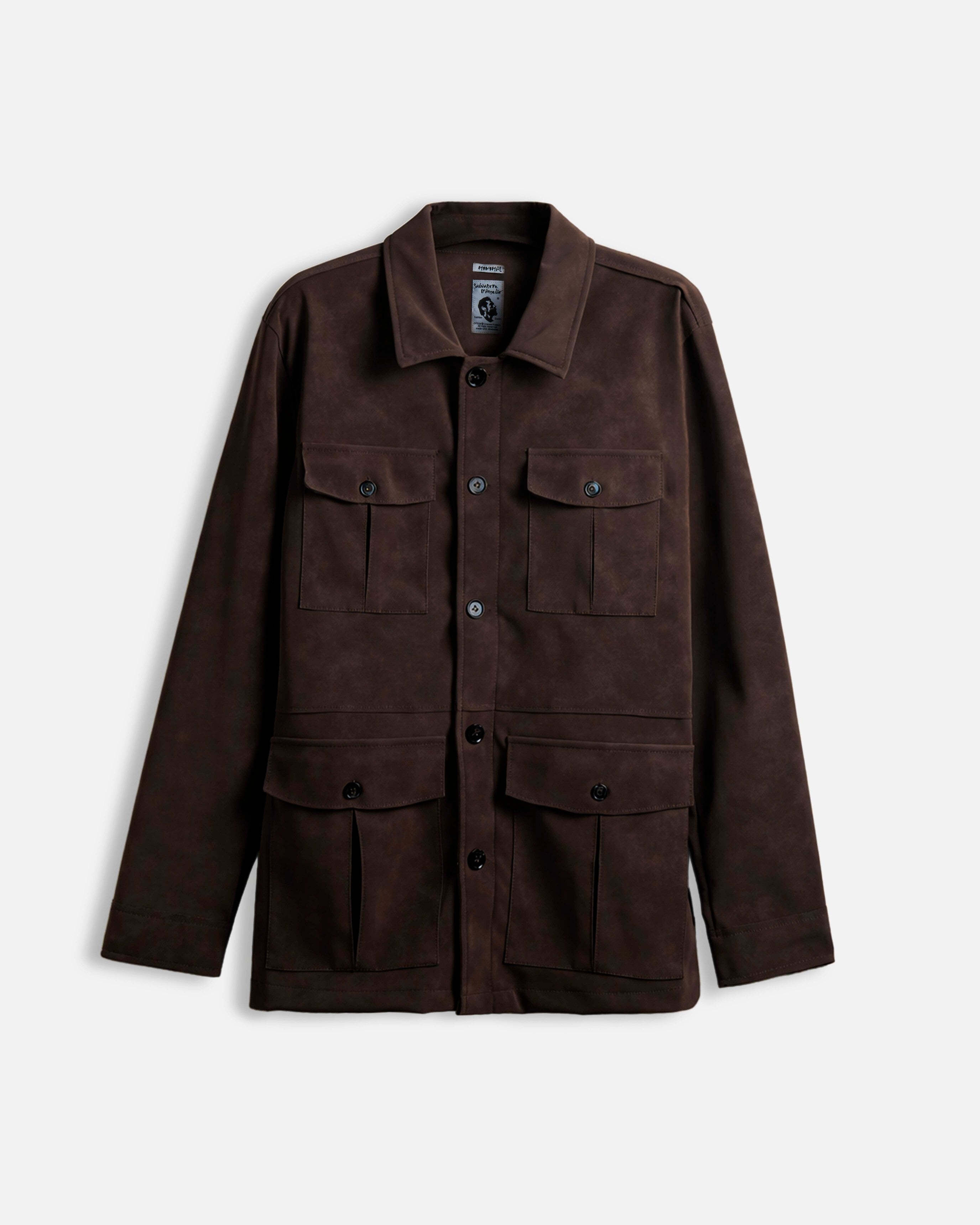 Giacca in suede con tasconi Brown