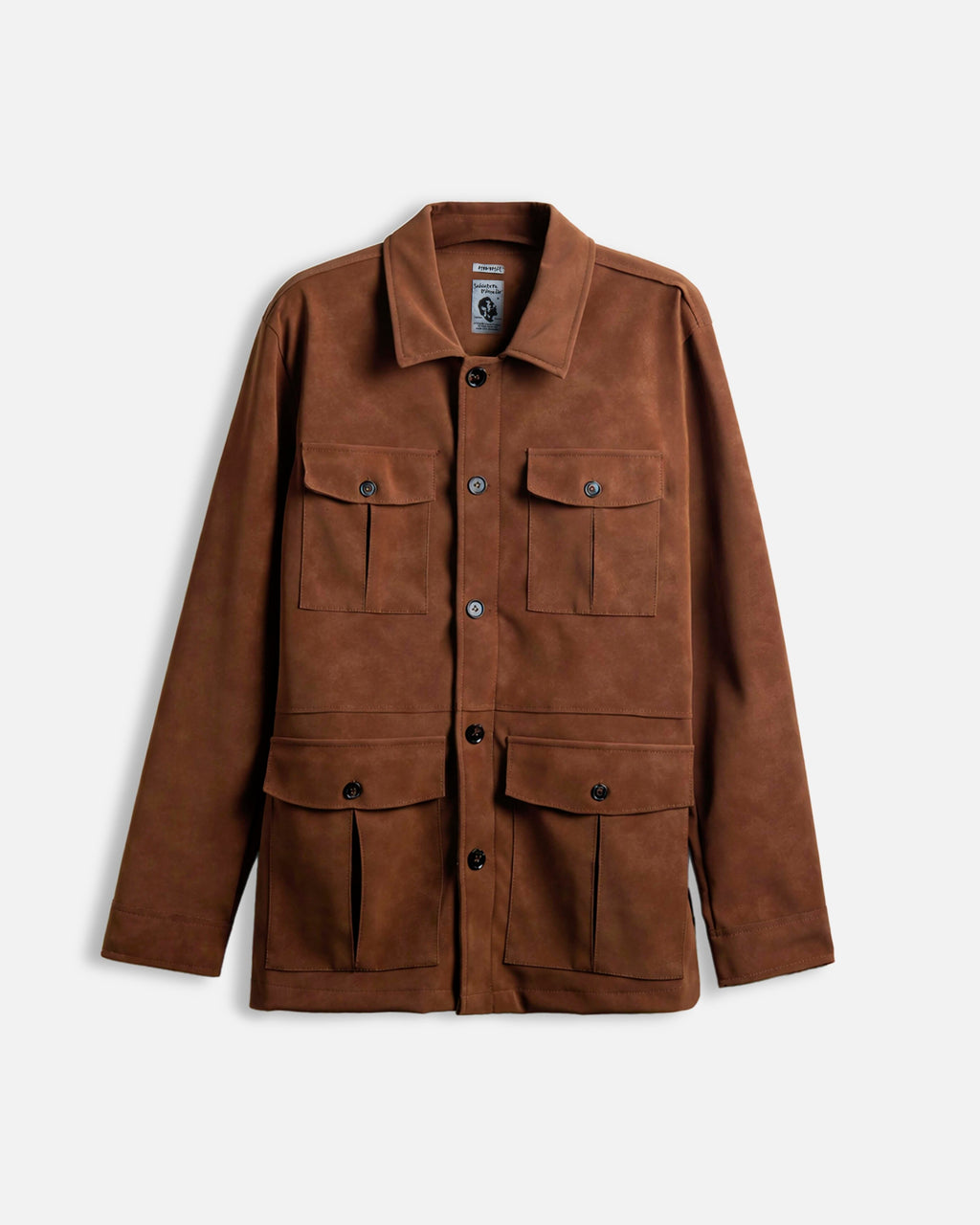 Giacca in suede con tasconi Light Brown