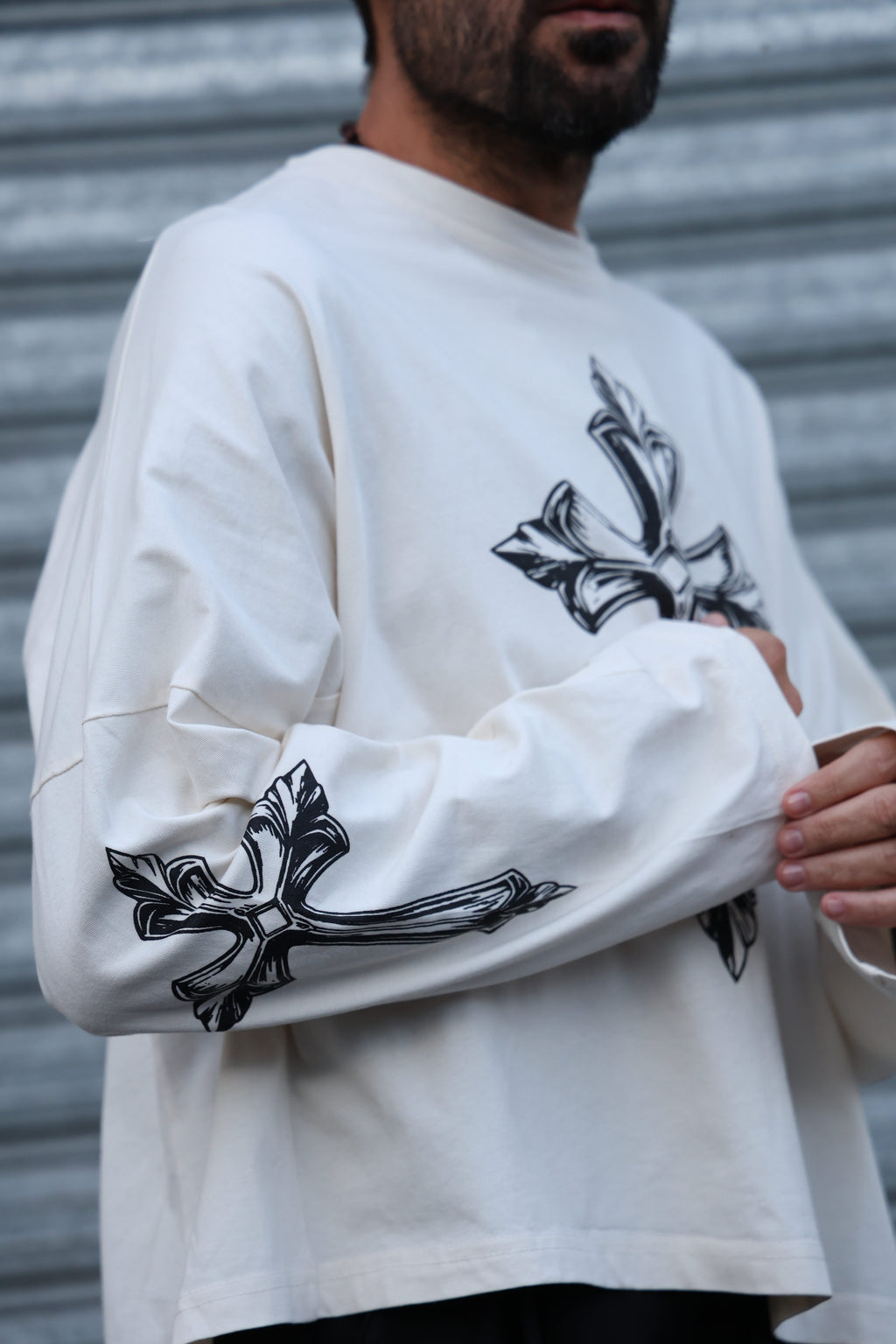 Longsleeve crop  Limited Edition Croci Cream