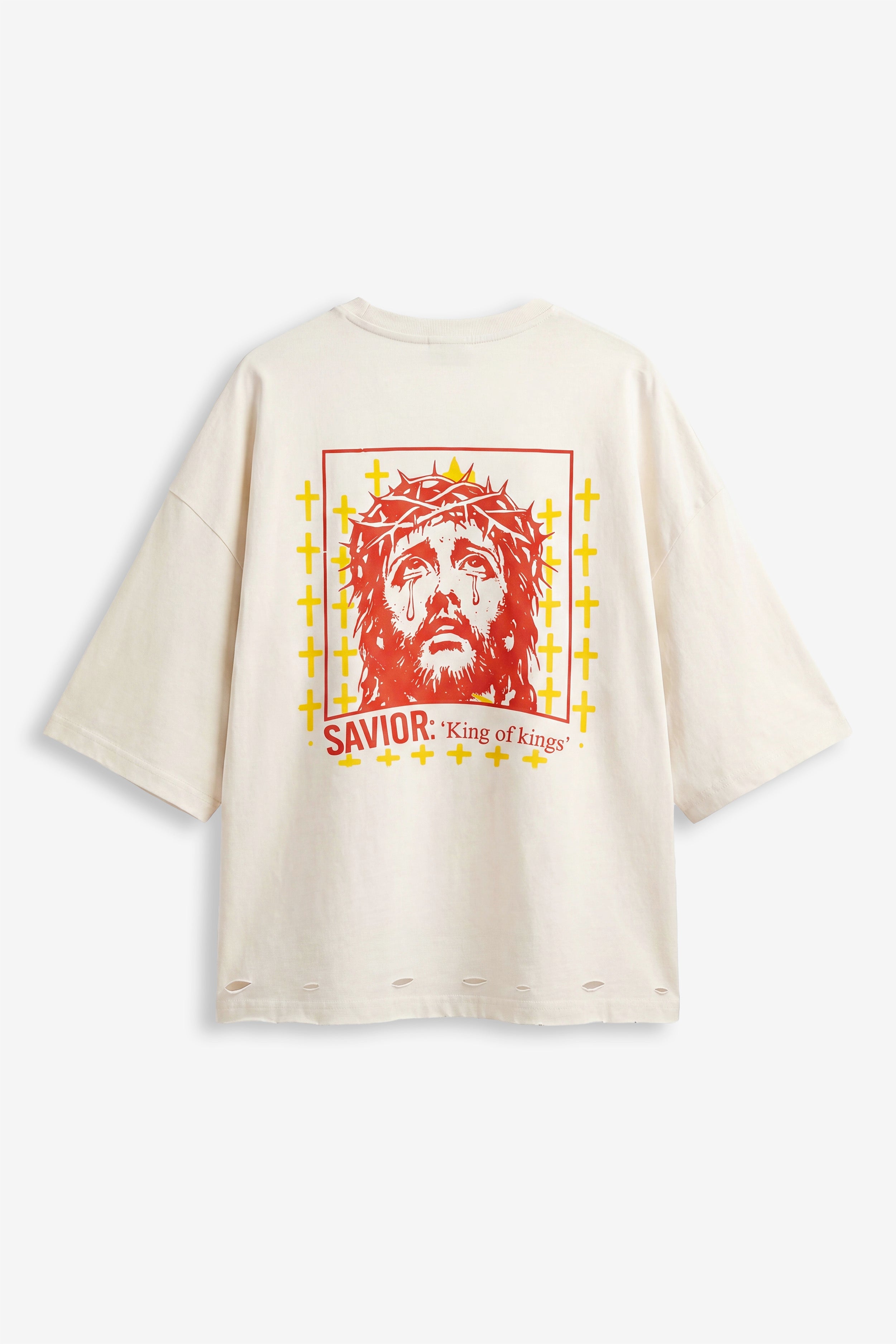 T-Shirt Oversize “Jesus Saves” White