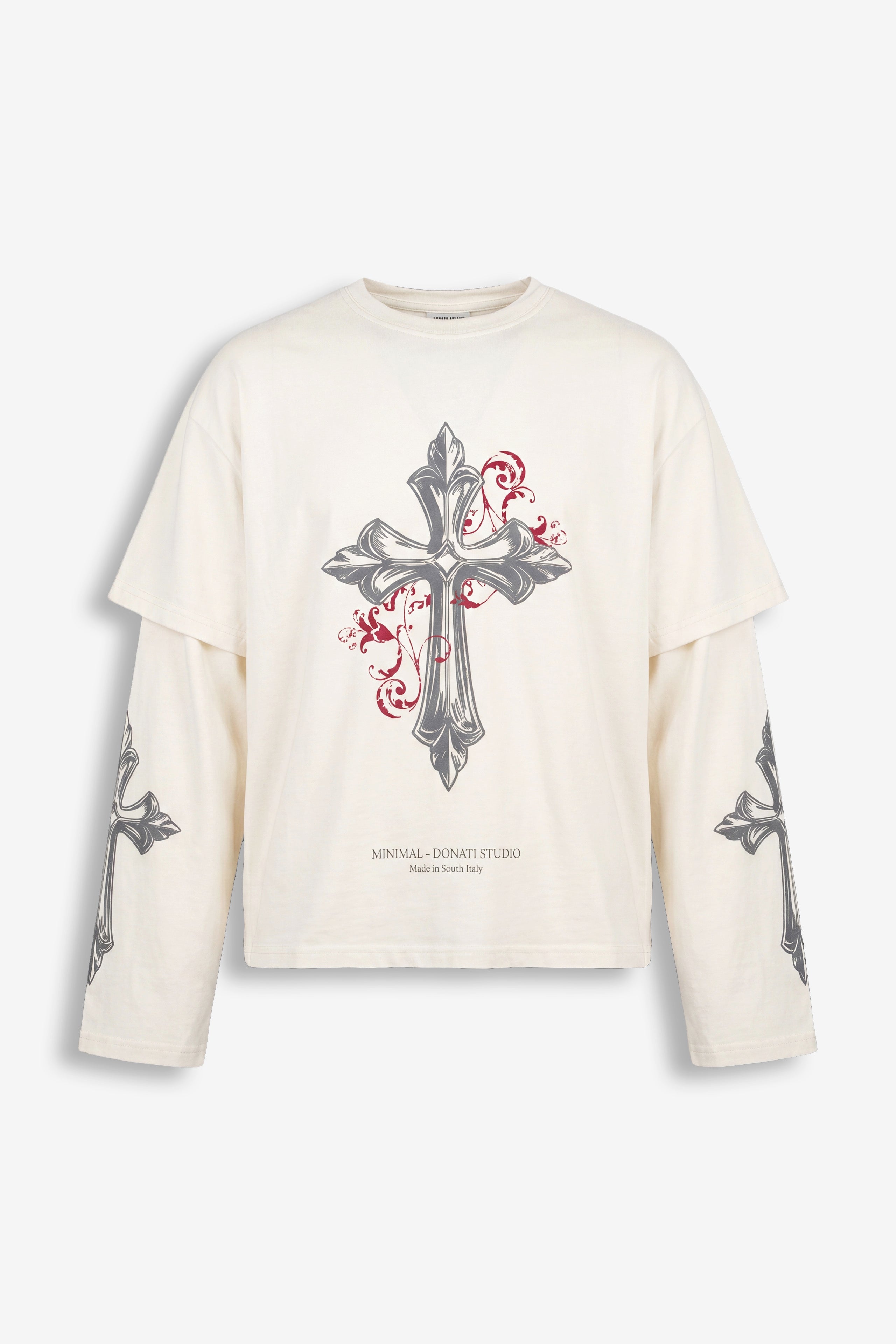 Long sleeve Cross White