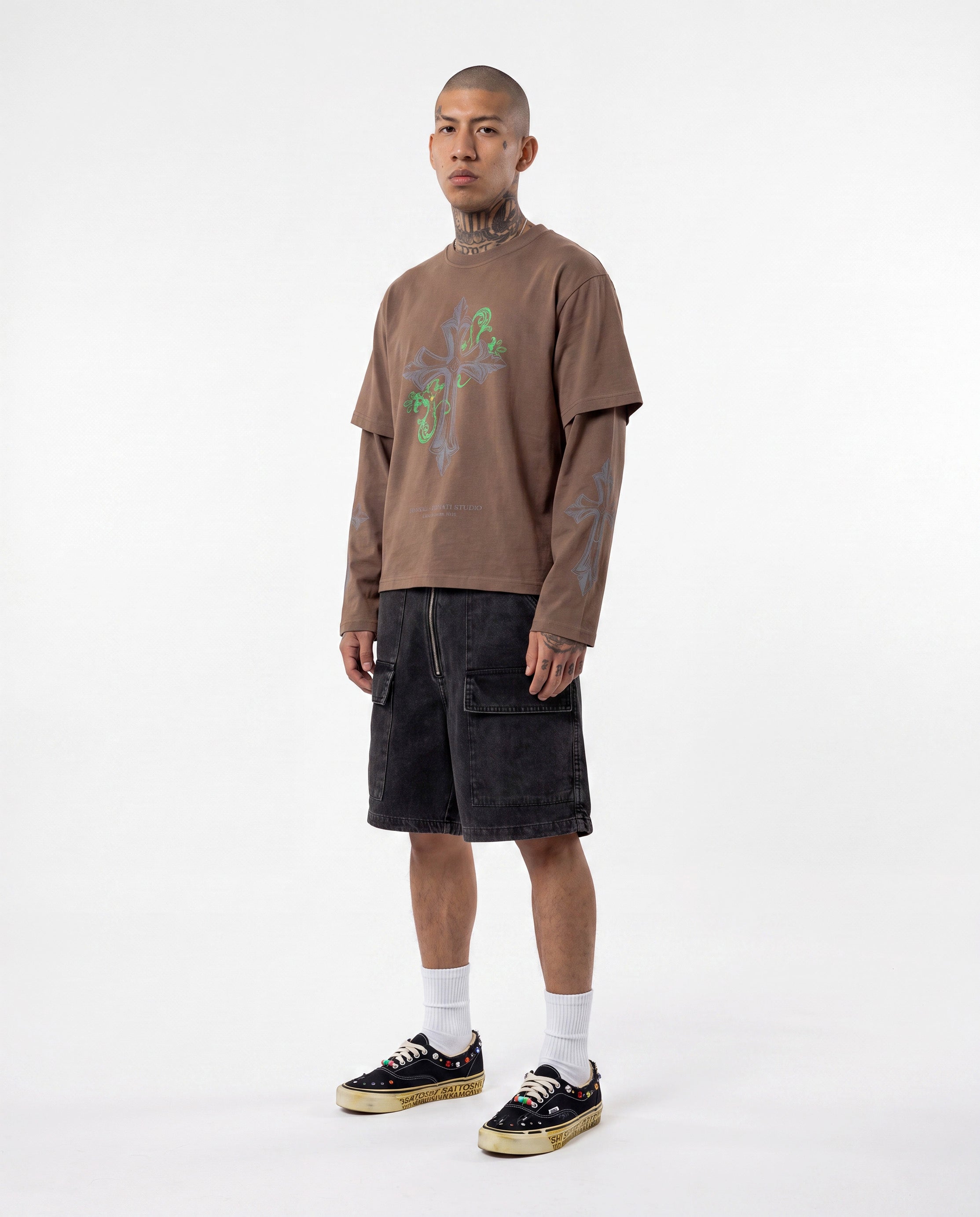 Long sleeve Cross Brown