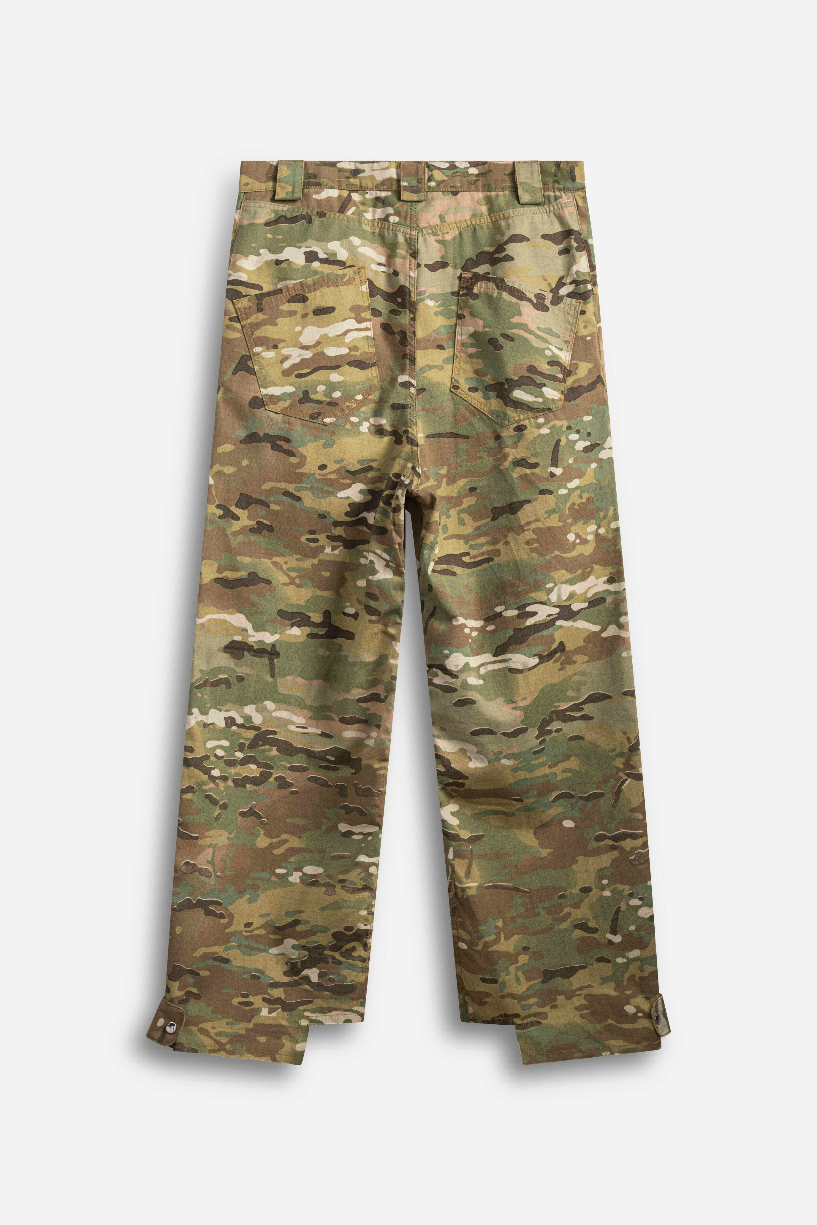 Pantalone con zip Camo green