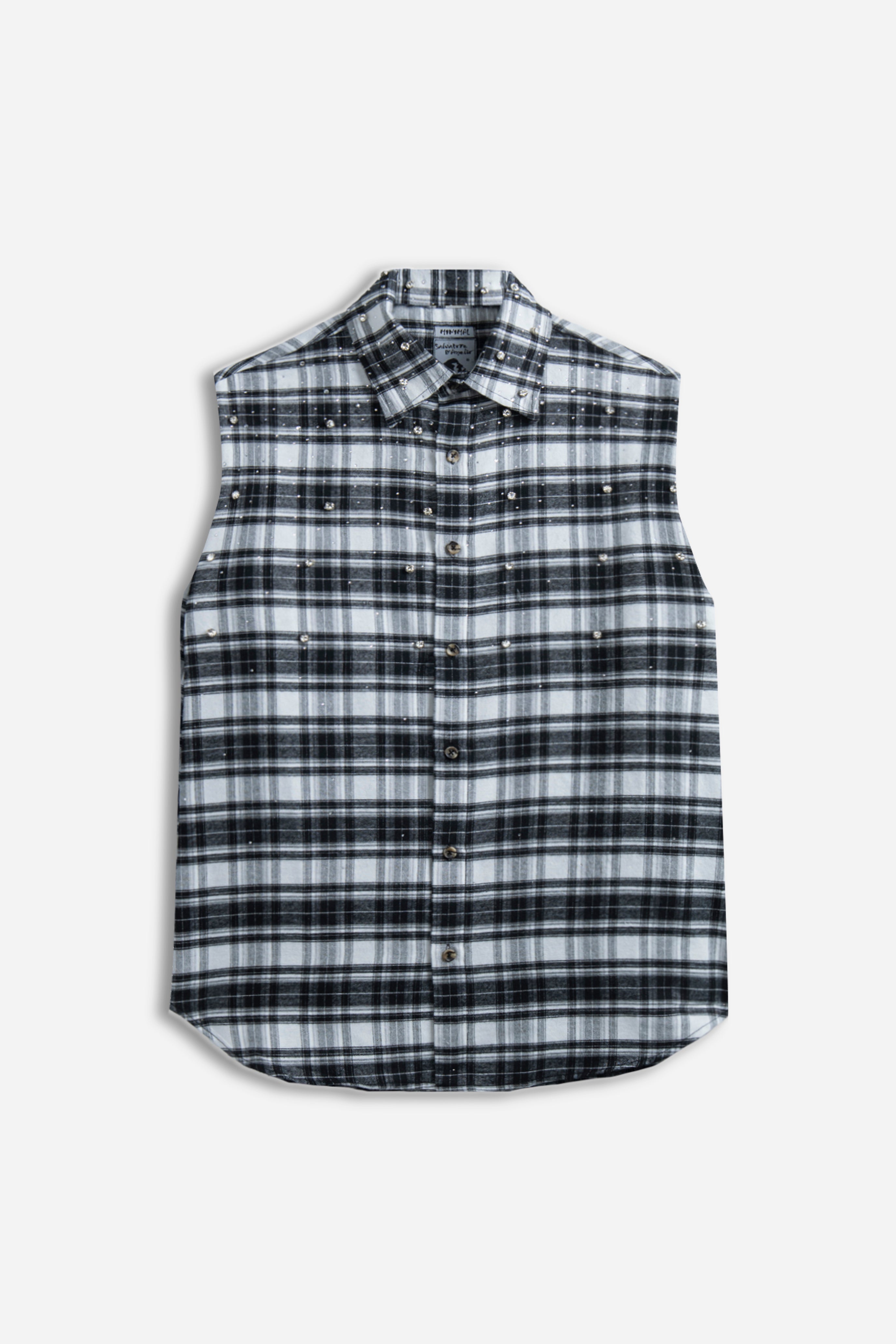 Camicia smanicata Crystal Black/White