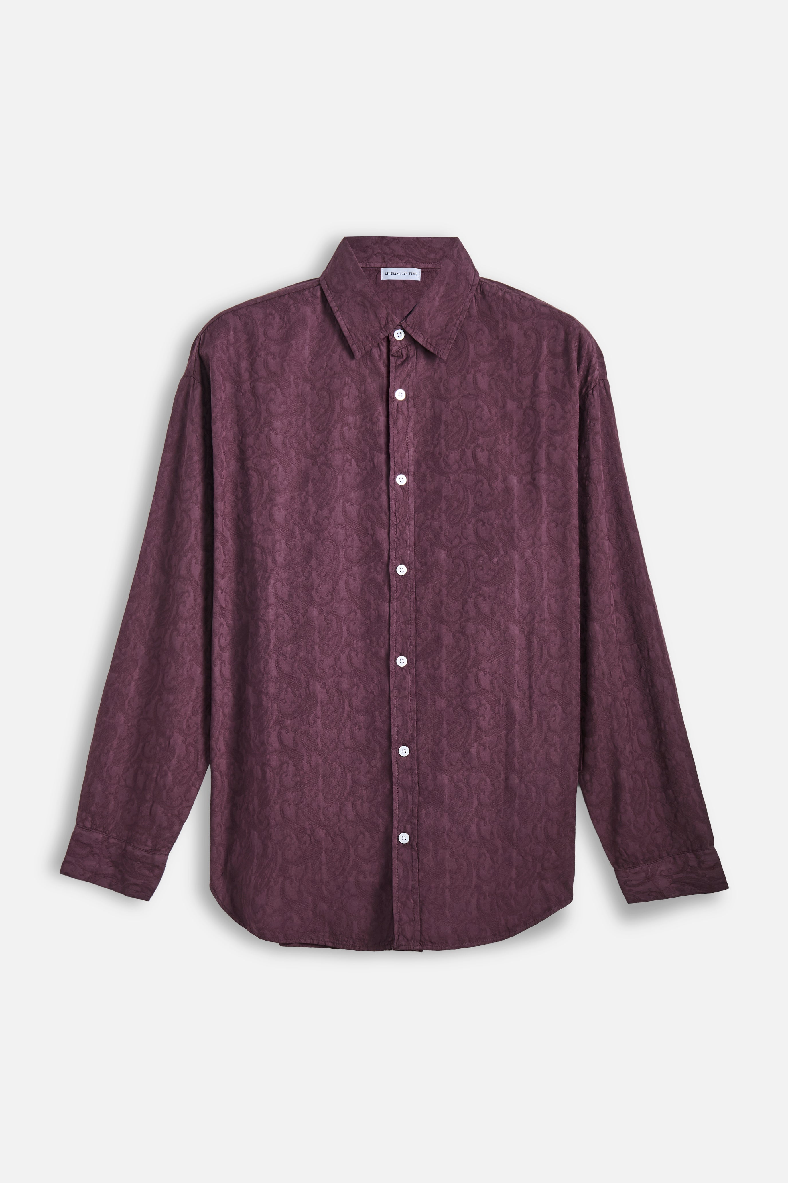 Camicia damascata Bordeux