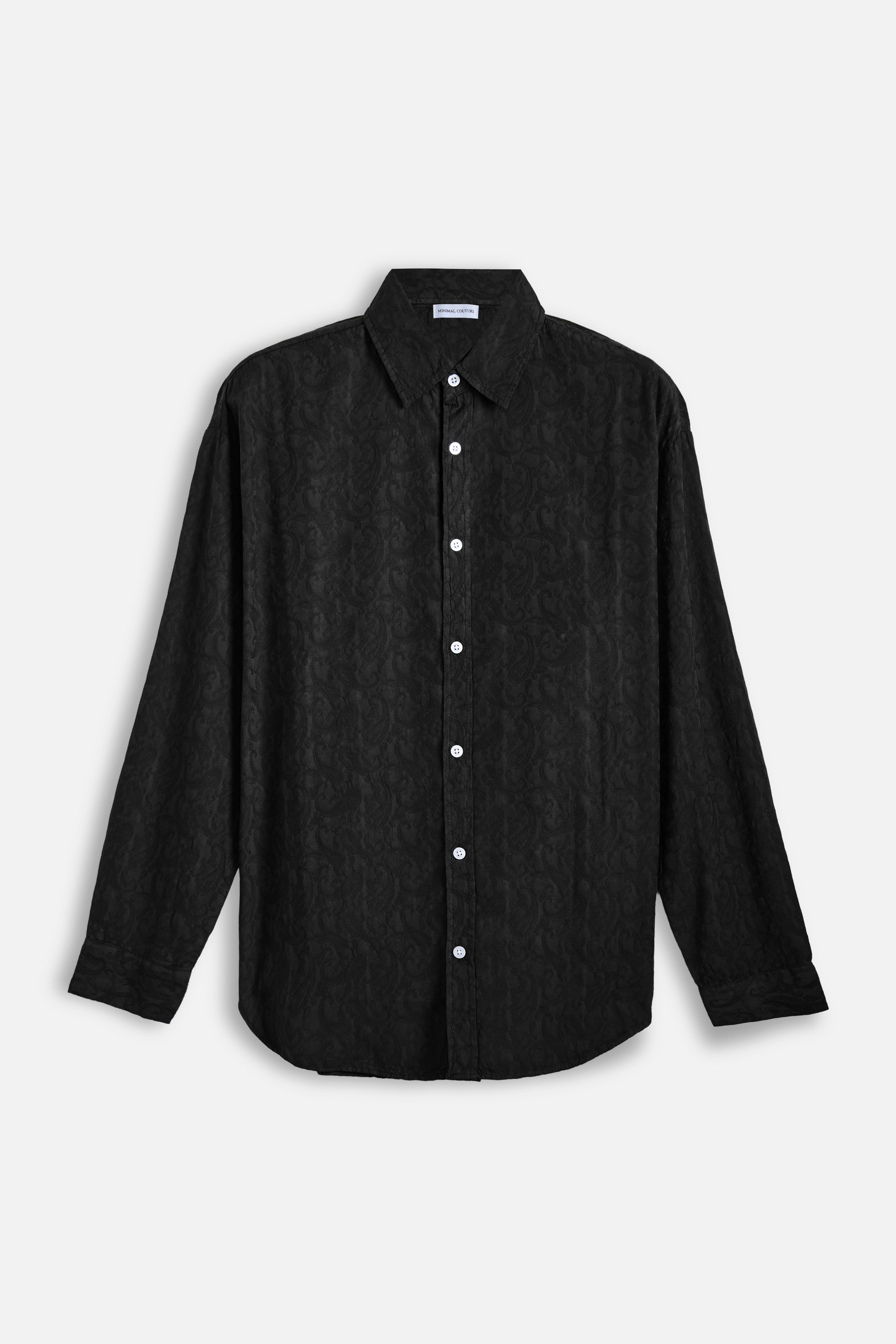 Camicia damascata Black
