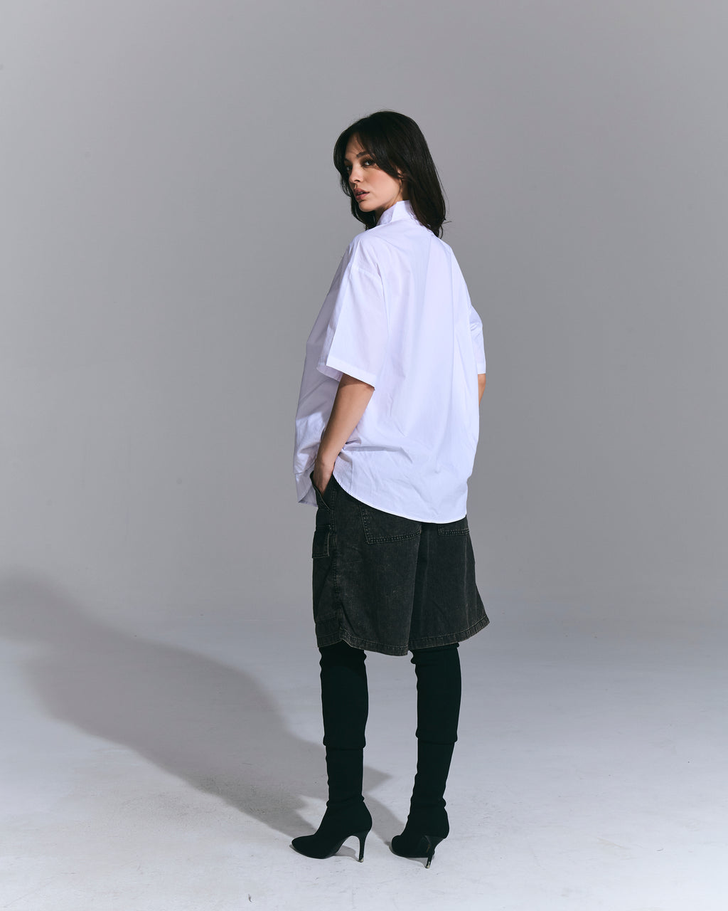 Cargo Shorts Oversize Zip Grey