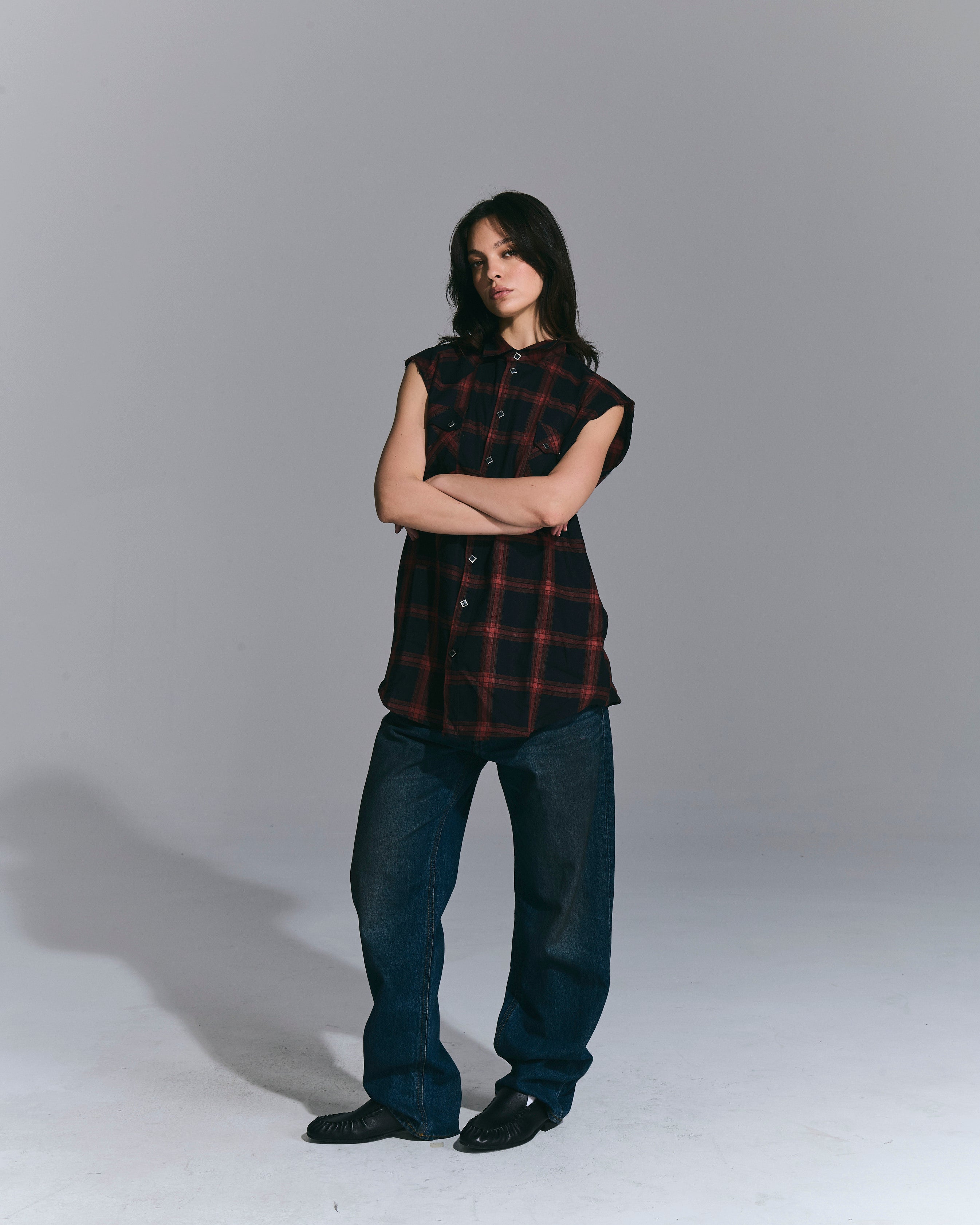 Camicia Smanicata country Black
