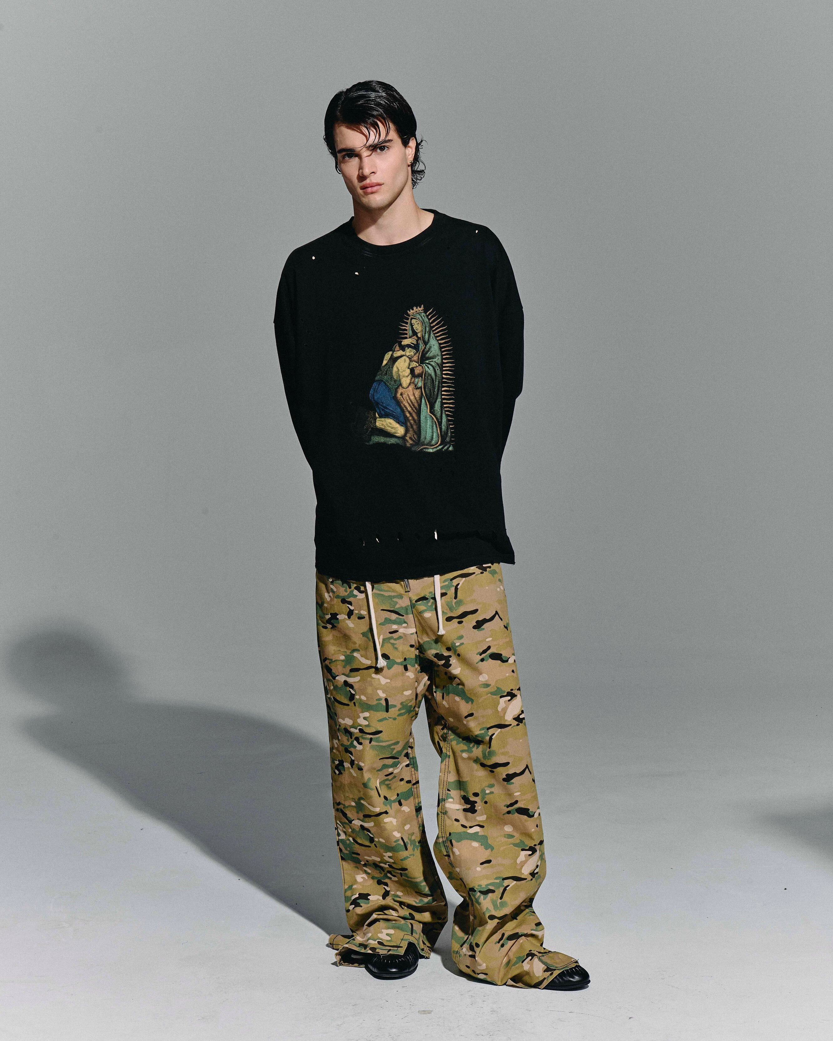 Pantalone con zip Camo green