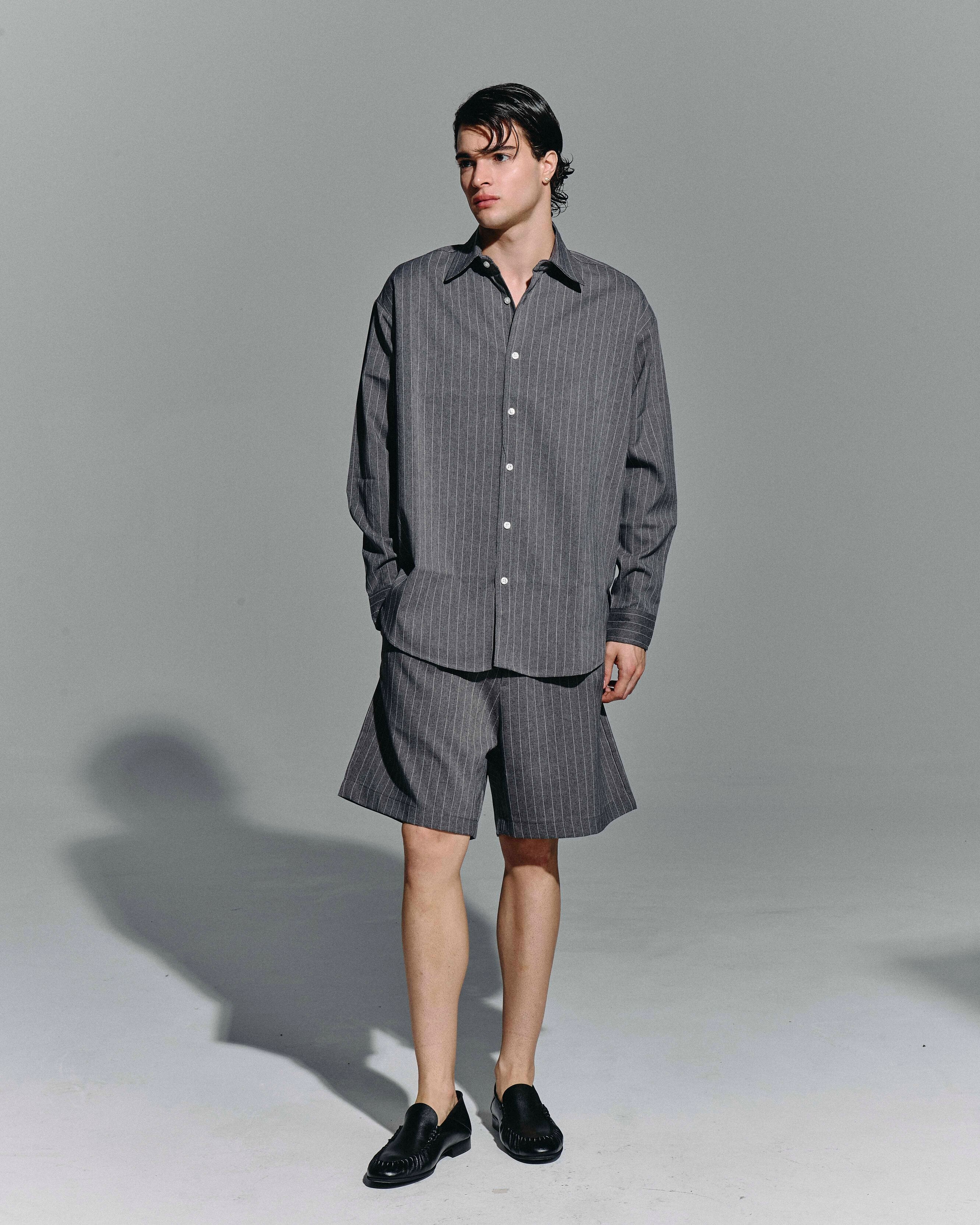 Camicia “Grey Pinstripe” – Grey