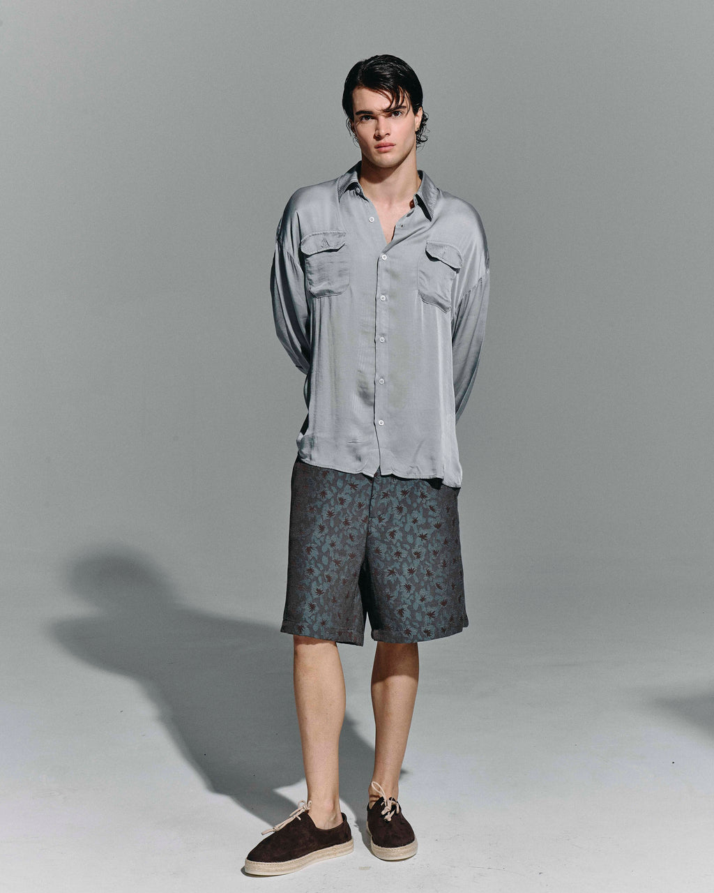 Bermuda “Palm Texture” –  Light Blue