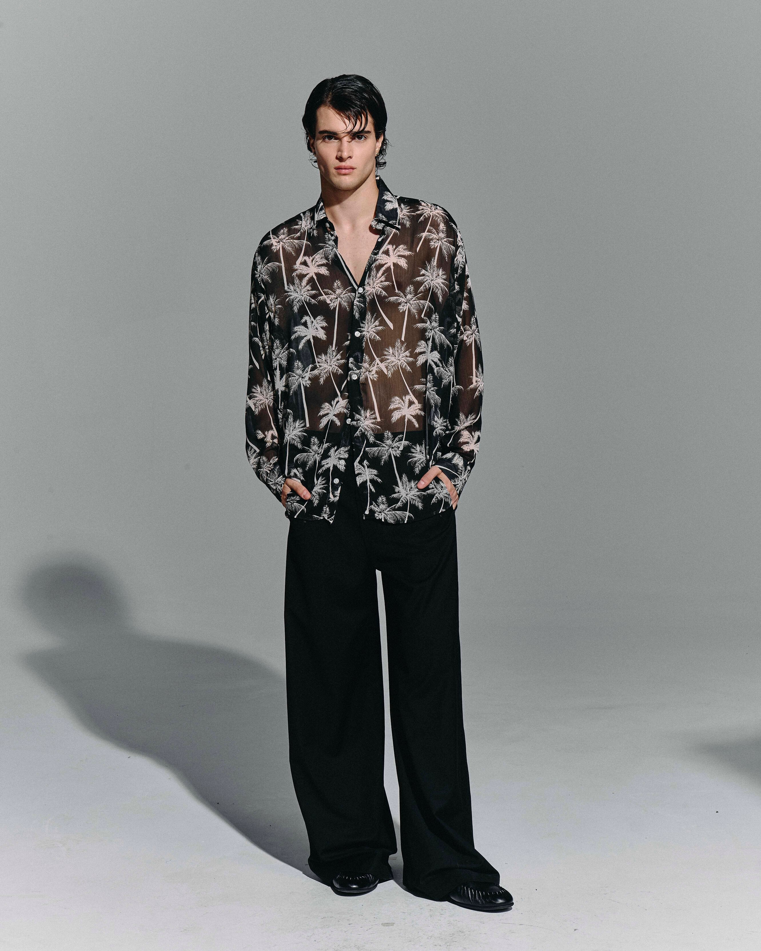 Camicia “Palm Noir” – Black