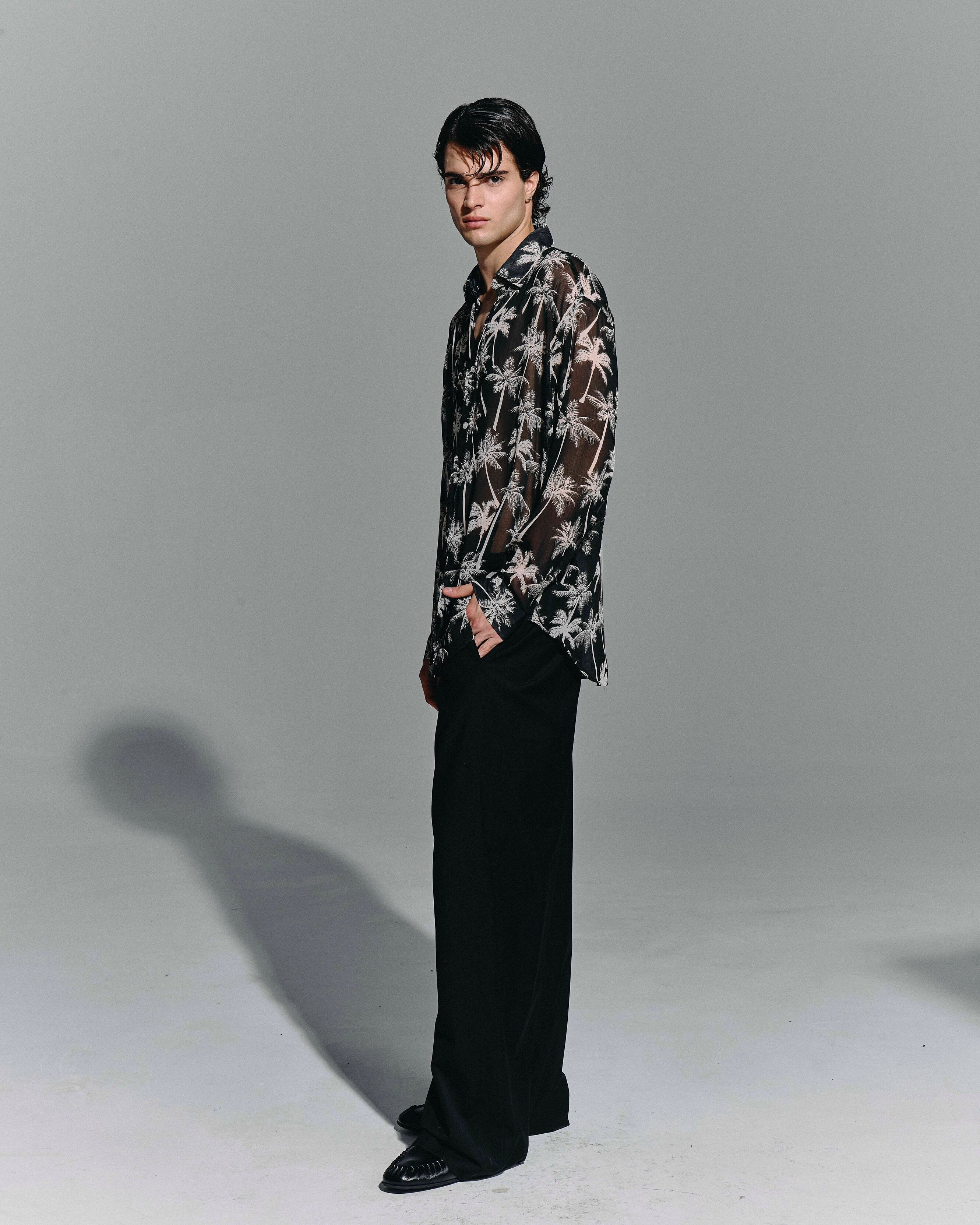 Camicia “Palm Noir” – Black