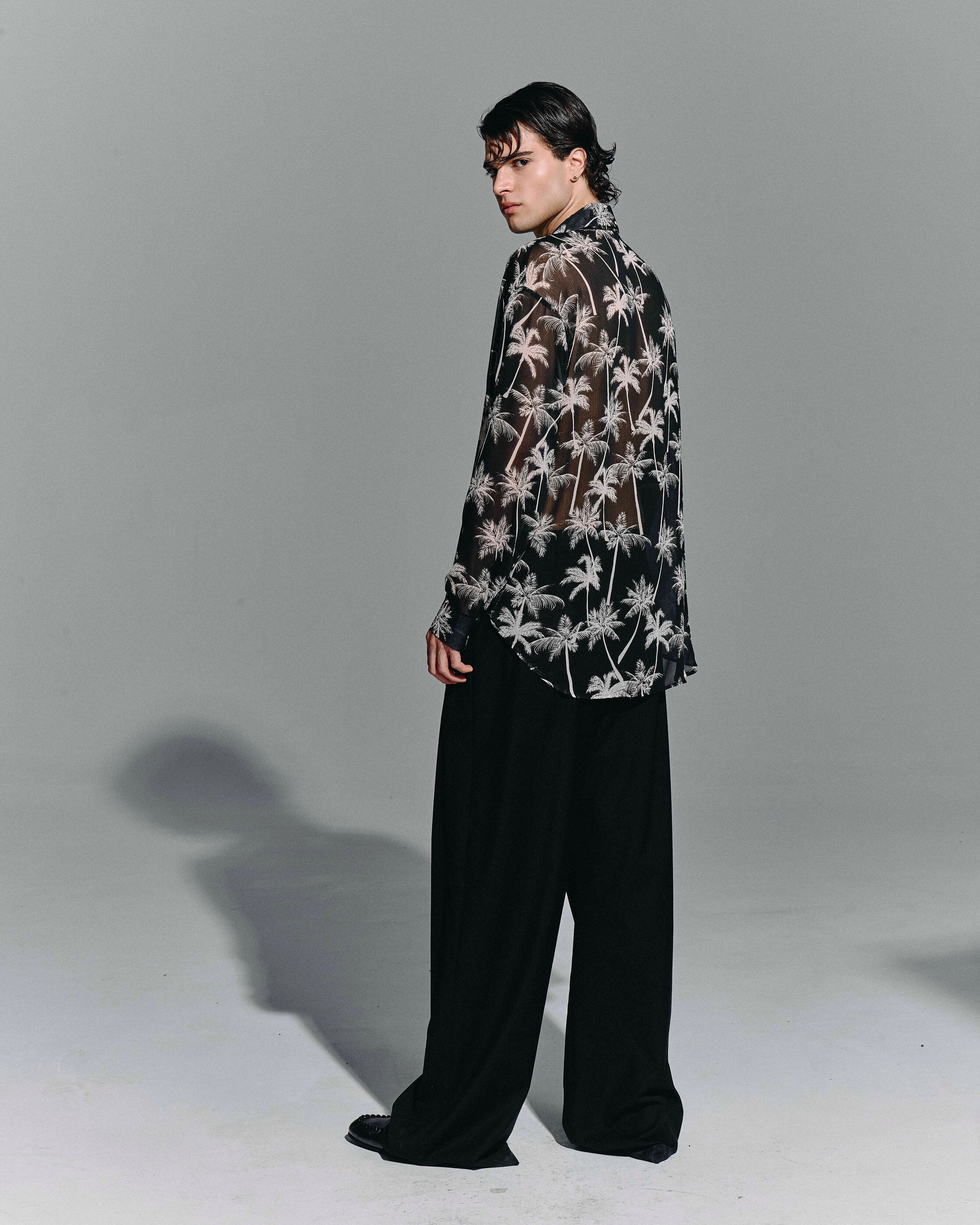 Camicia “Palm Noir” – Black