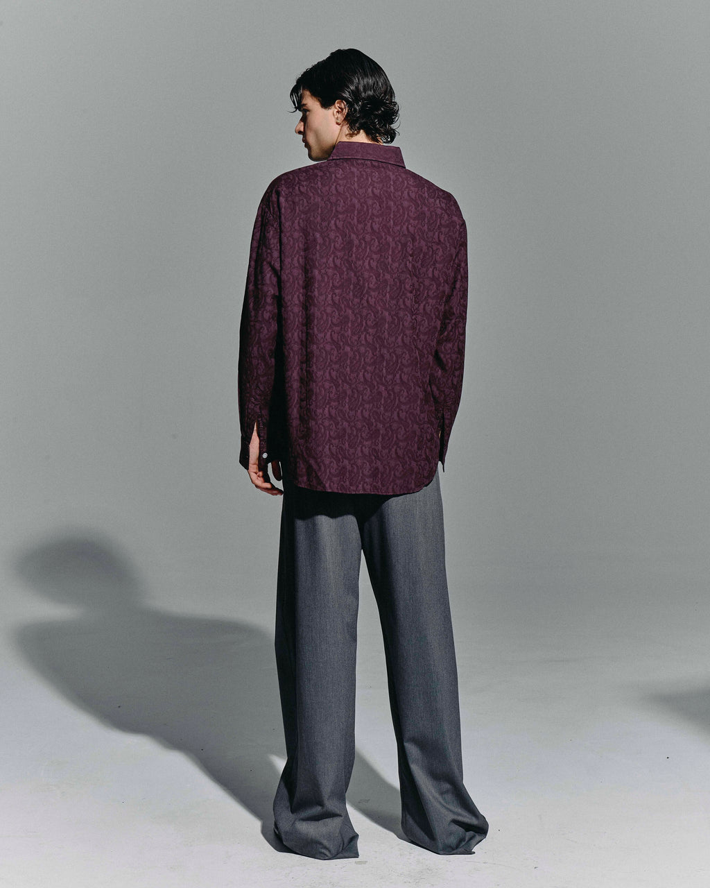 Camicia damascata Bordeux