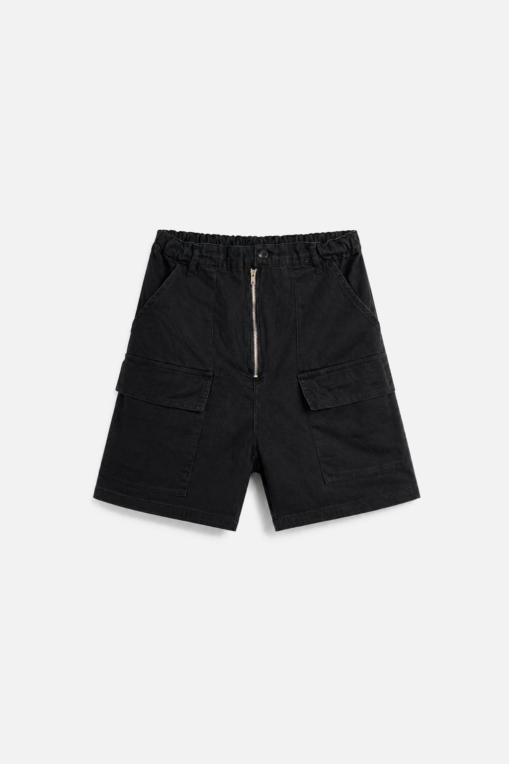 Cargo Shorts Oversize Zip Black