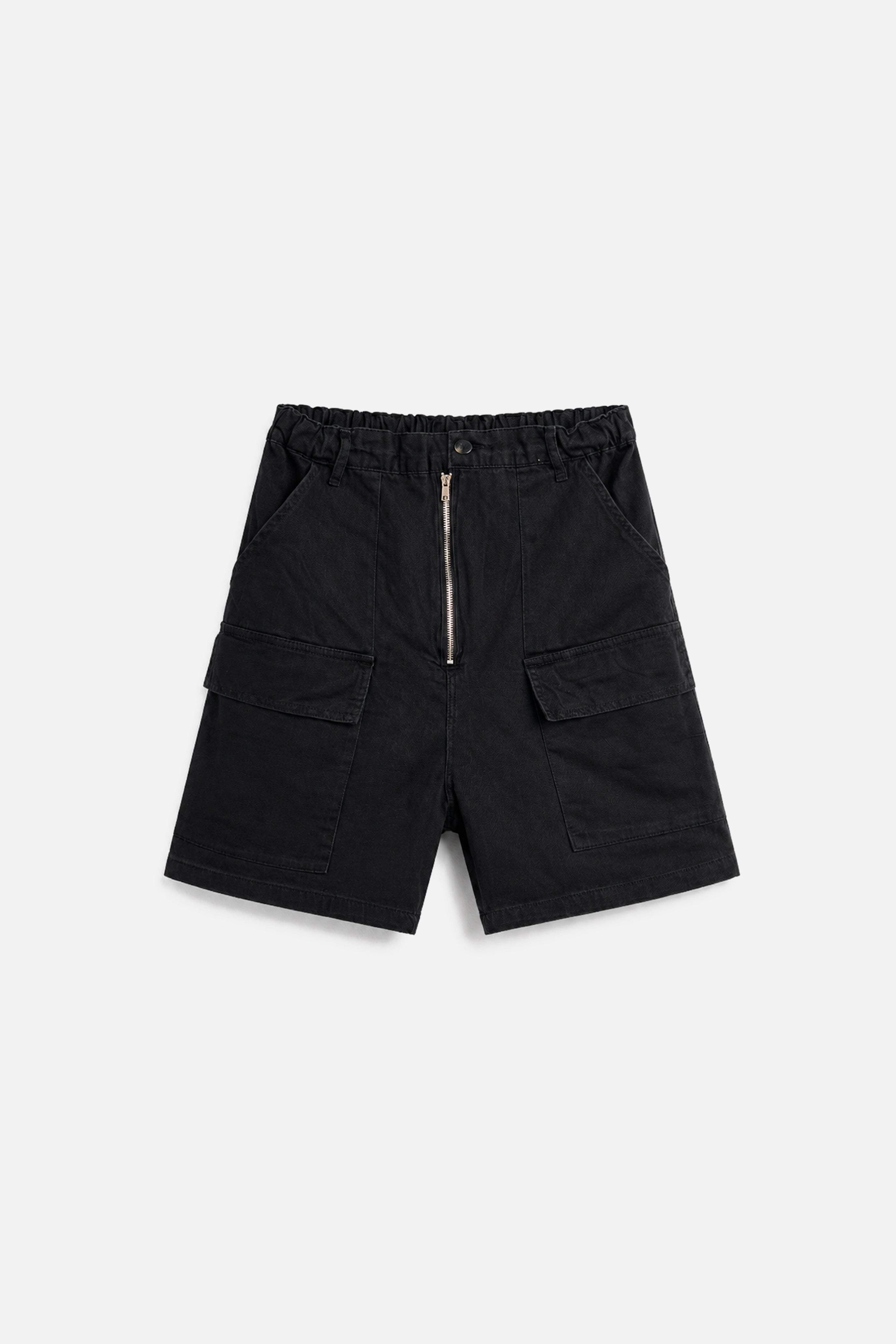 Cargo Shorts Oversize Zip Black