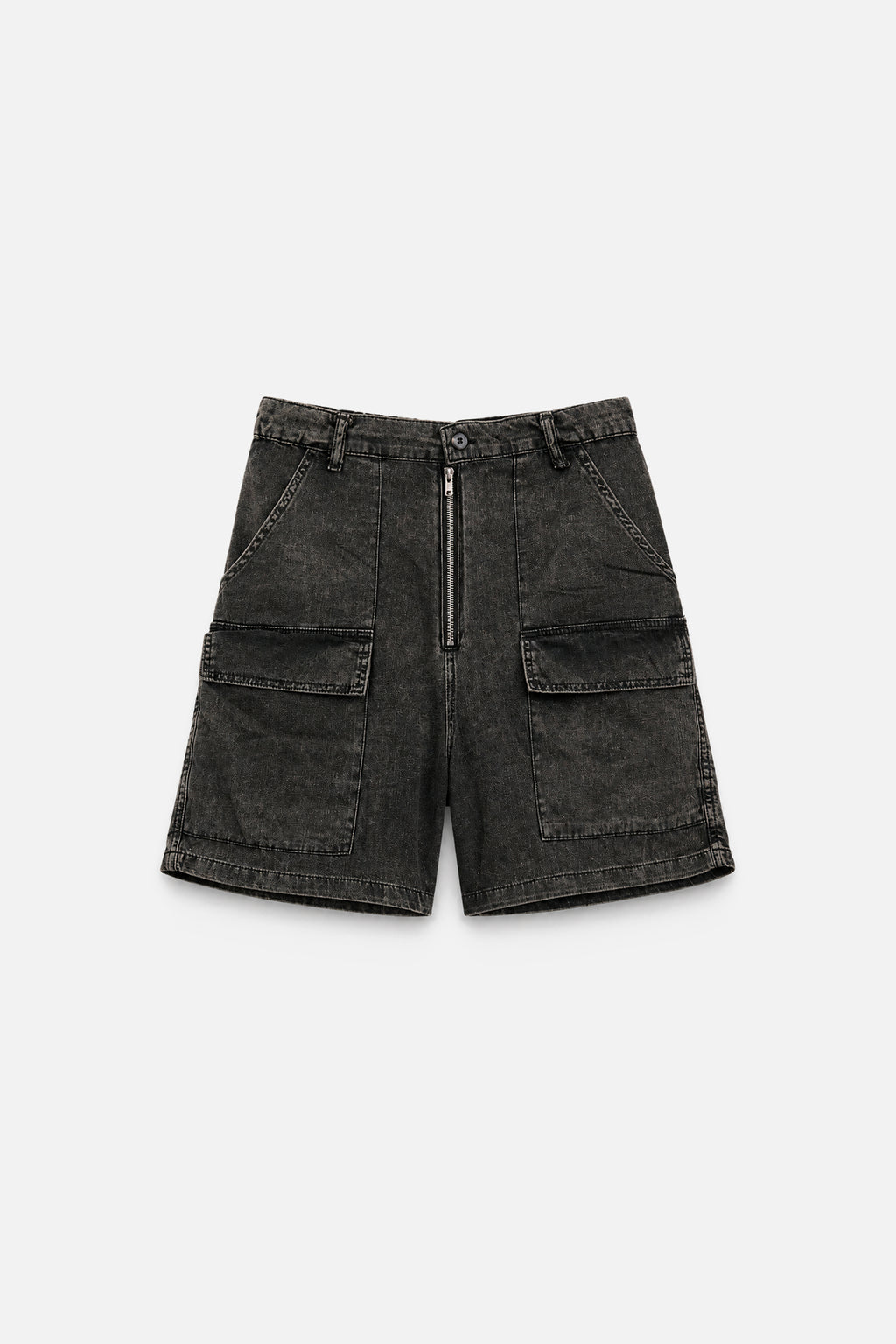 Cargo Shorts Oversize Zip Grey