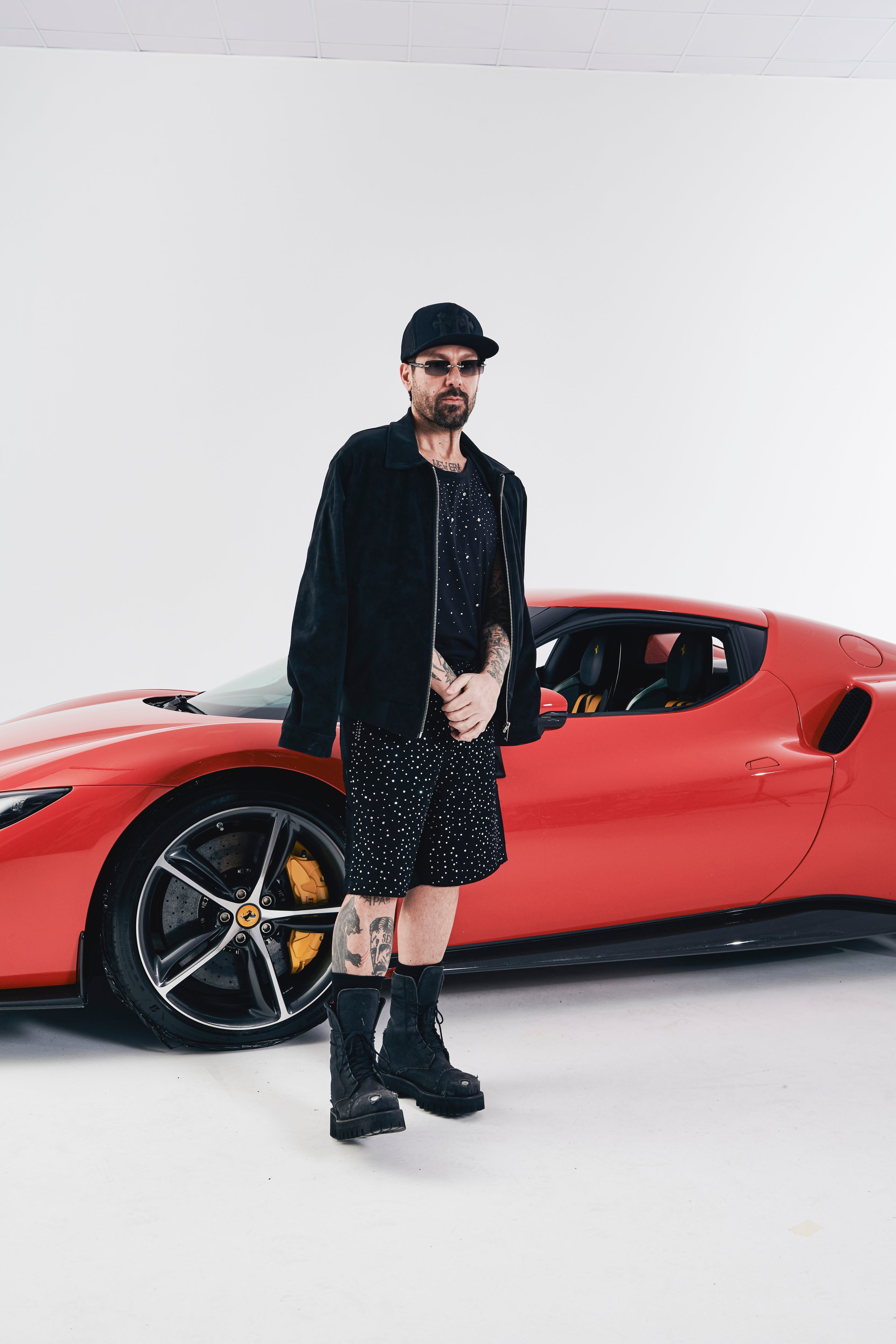 Suede Zipped Jacket Black