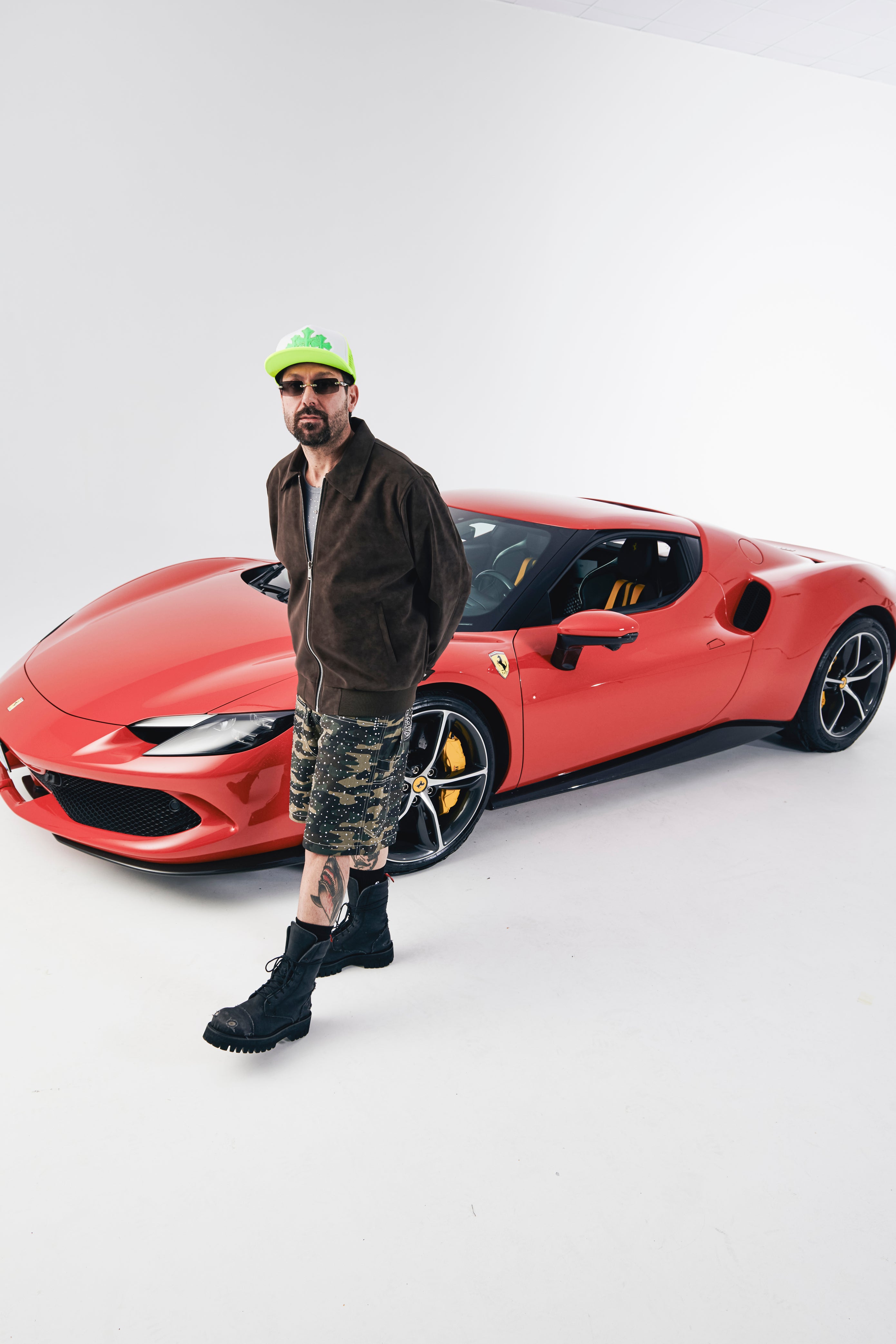 Suede Zipped Jacket Brown