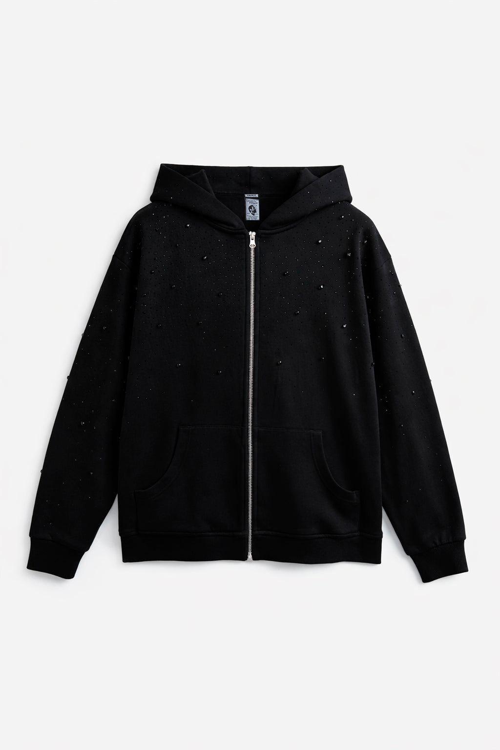 Crystal Hoodie zip Black